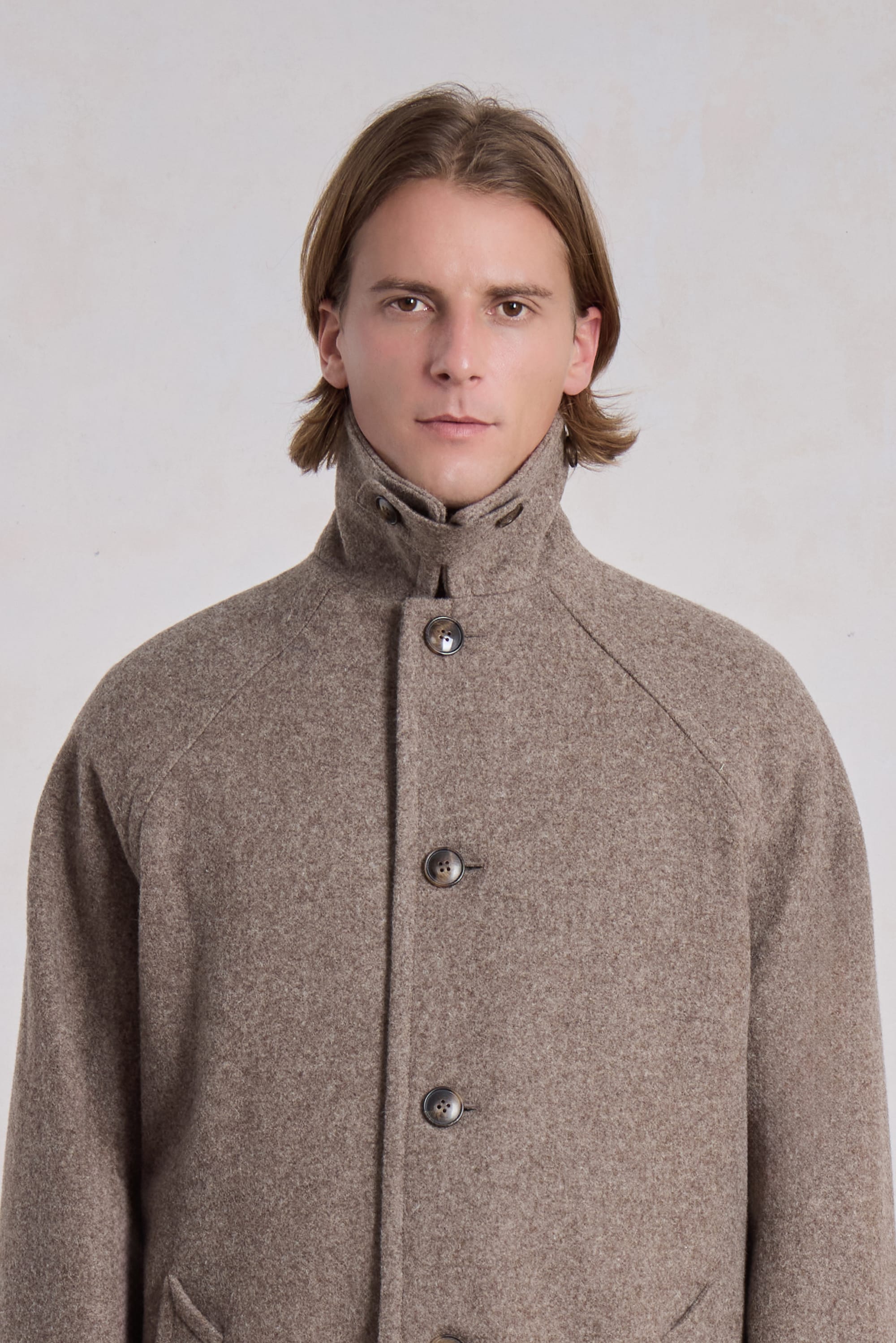 MUSEUM GARMENTS - Car Coat Raglan Heather Beige Wool – suuupply