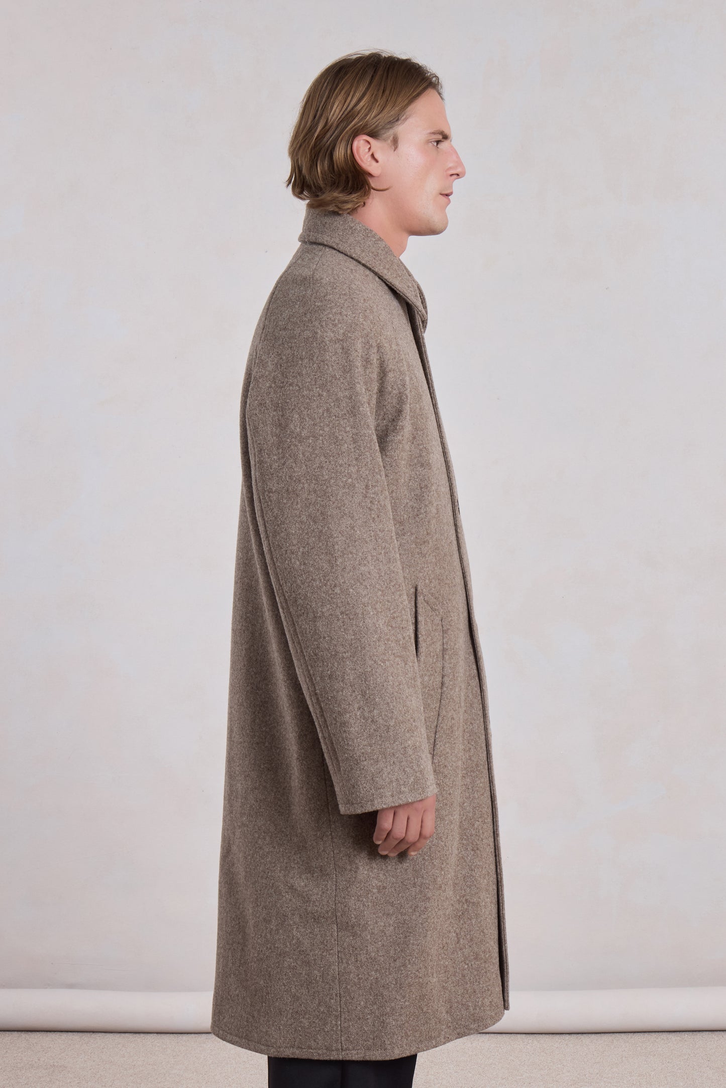 Car Coat Raglan - Heather Beige Wool