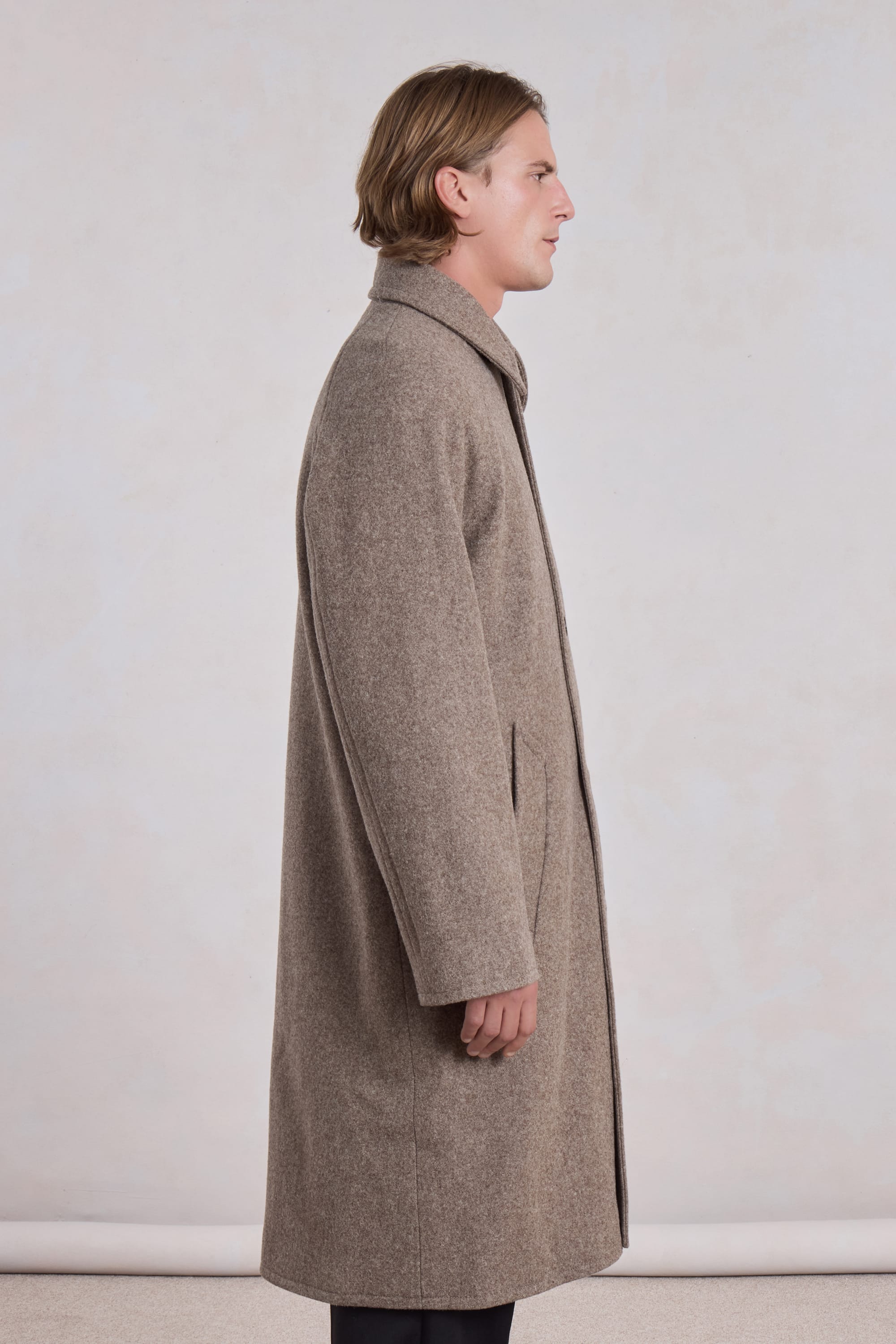 MUSEUM GARMENTS - Car Coat Raglan Heather Beige Wool – suuupply