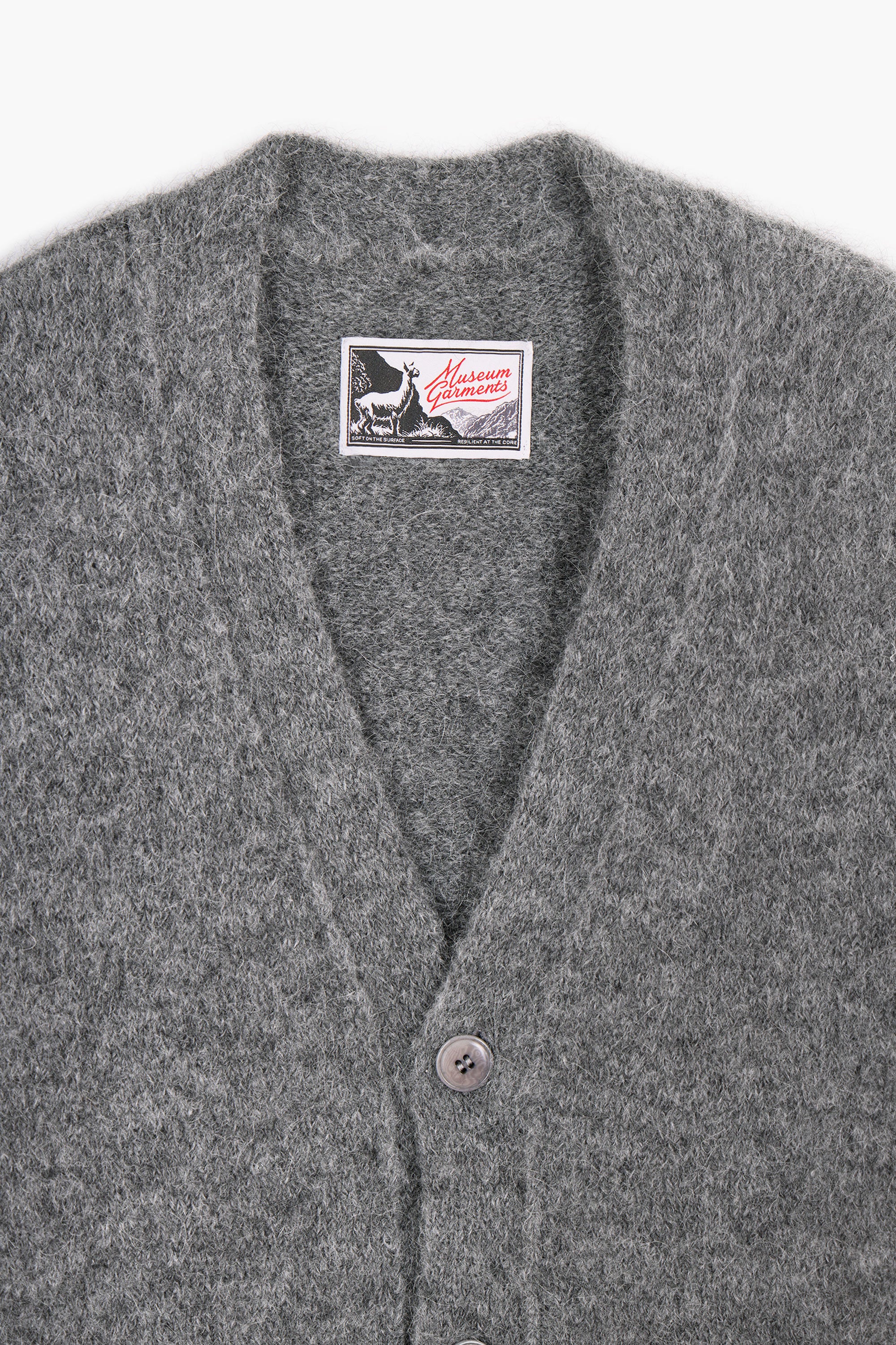 MUSEUM GARMENTS - Alpaca cardigan Charcoal gray – suuupply