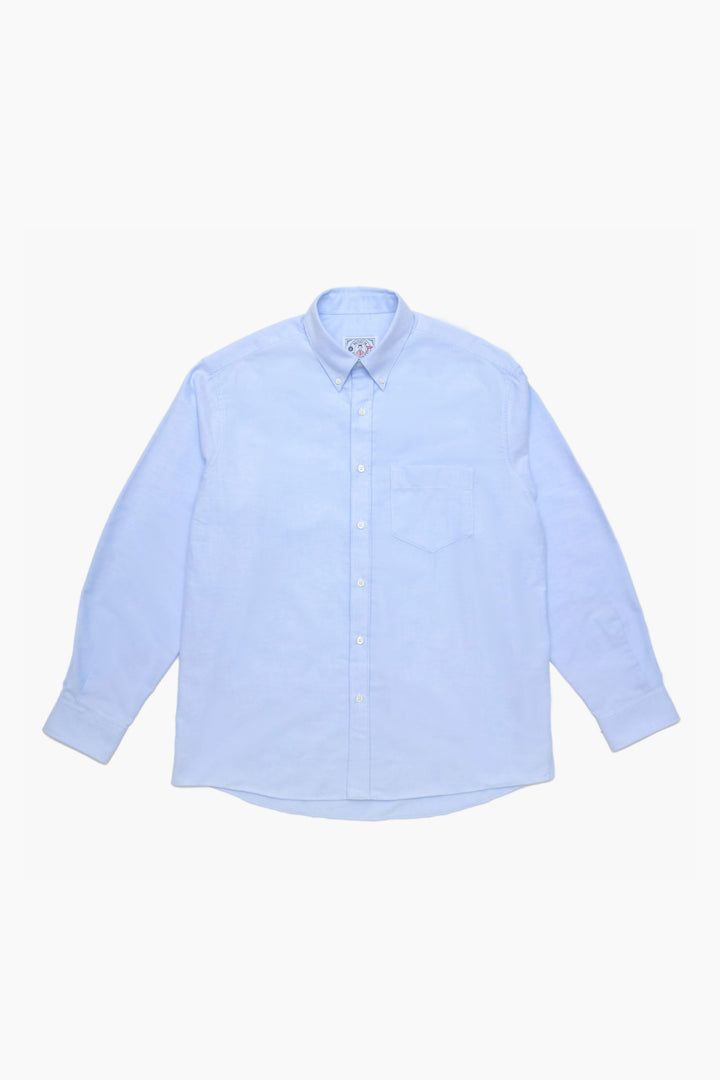 Brushed Oxford Button-Down Shirt - Light Blue