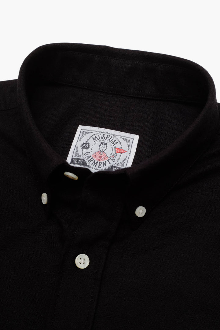 Brushed Oxford Button-Down Shirt - Black