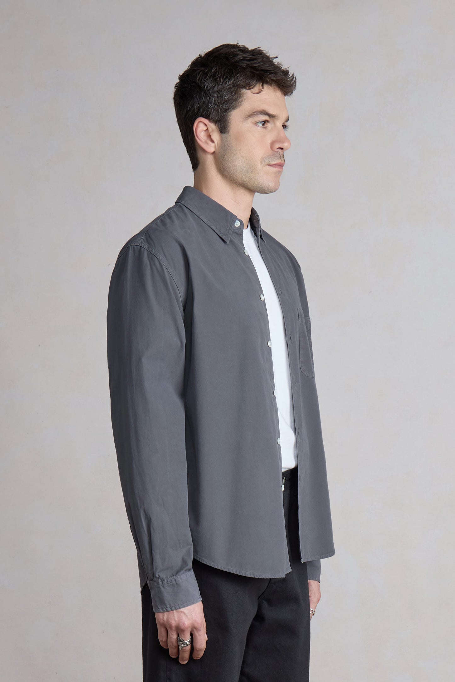 Corporate shirt - Garment Dyed Gris Anthracite
