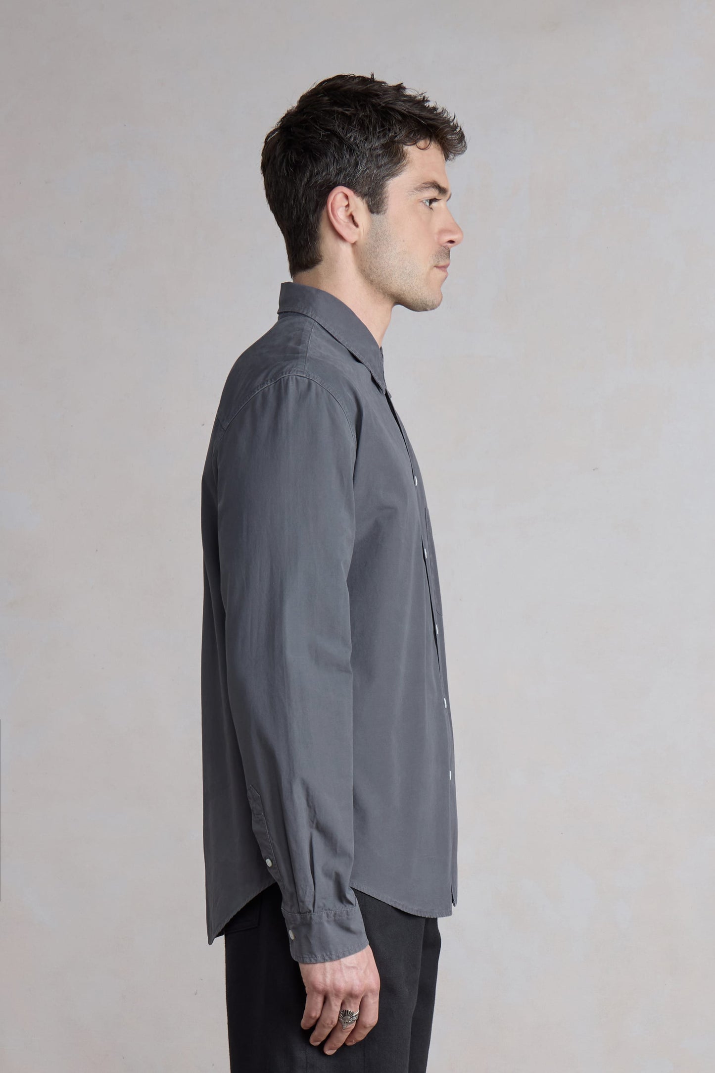 Corporate shirt - Garment Dyed Gris Anthracite