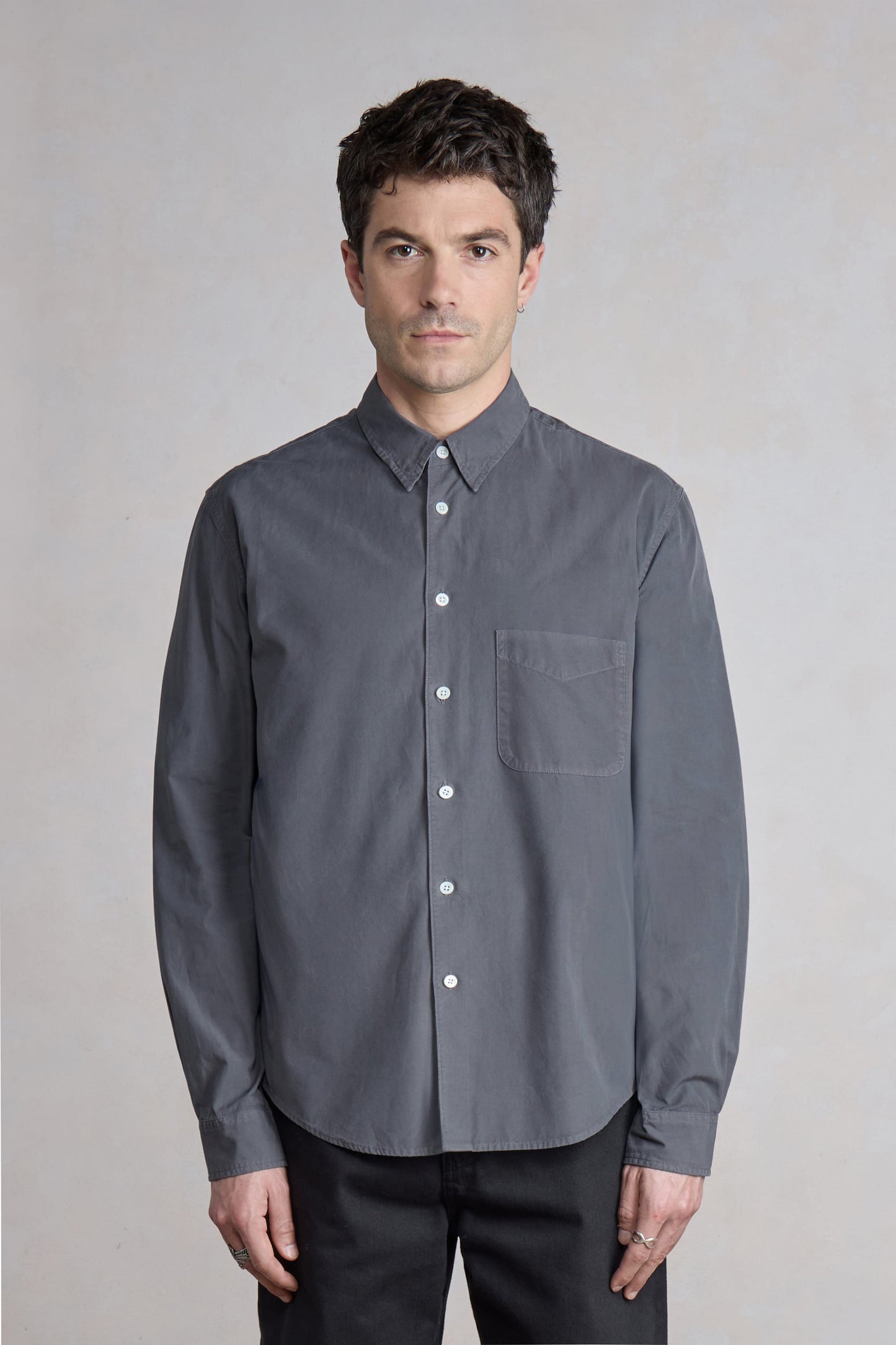 Corporate shirt - Garment Dyed Gris Anthracite