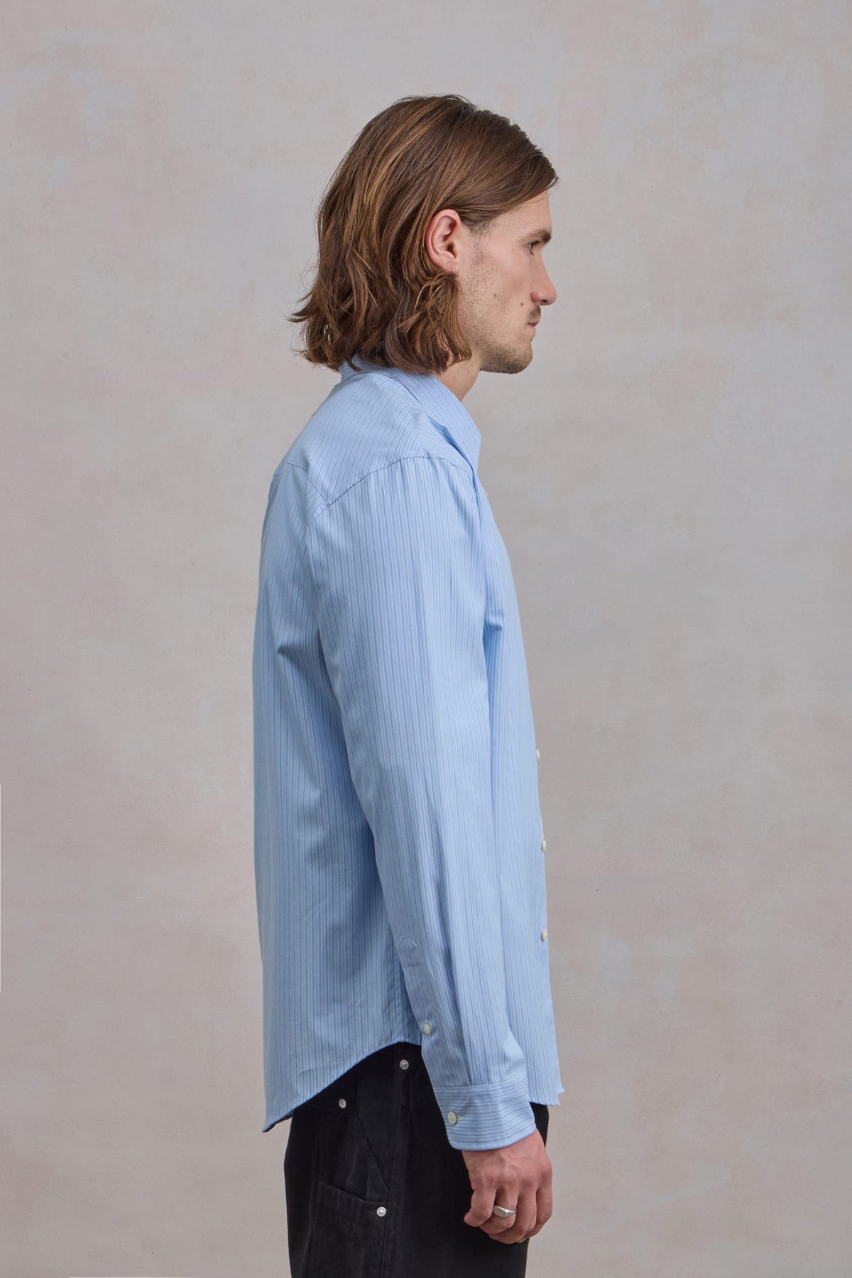 Corporate Shirt - Striped Cotton poplin Blue/White