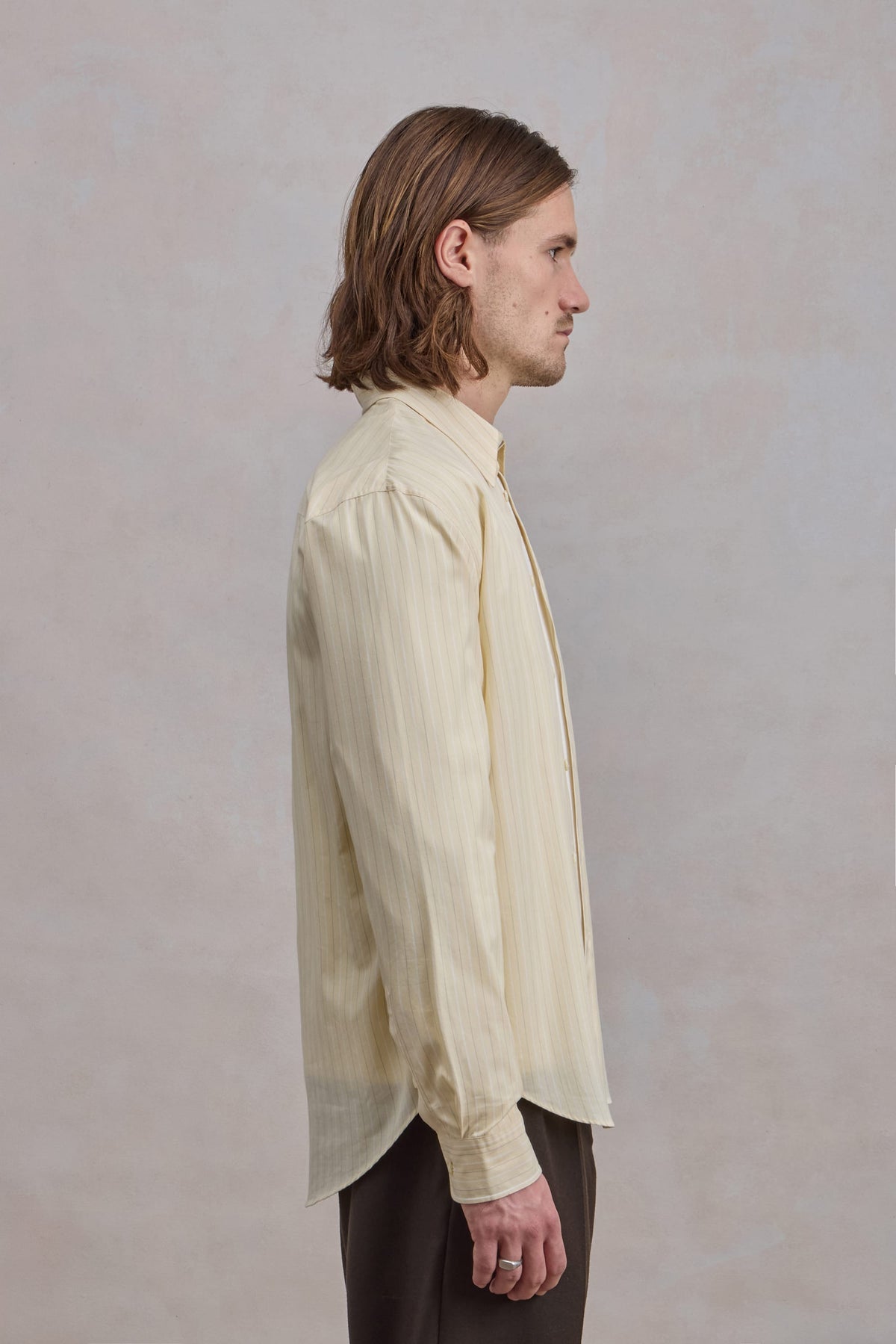Corporate Shirt - Striped Cotton poplin Vanilla/White