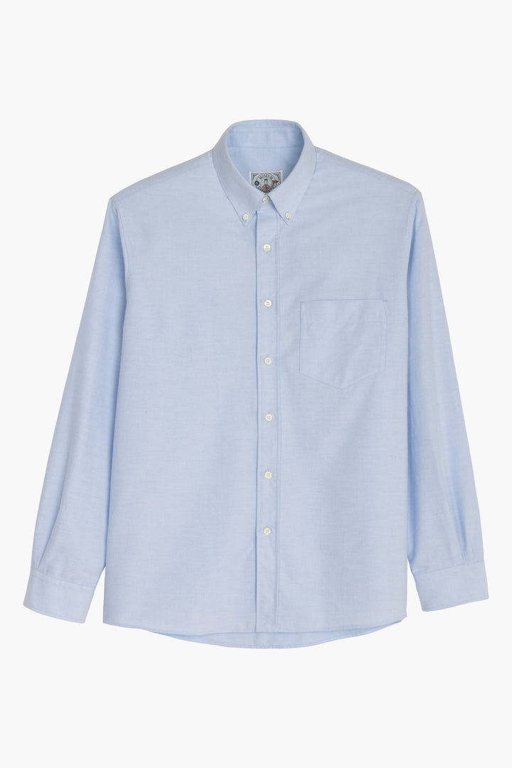 Brushed Oxford Button-Down Shirt - Light Blue