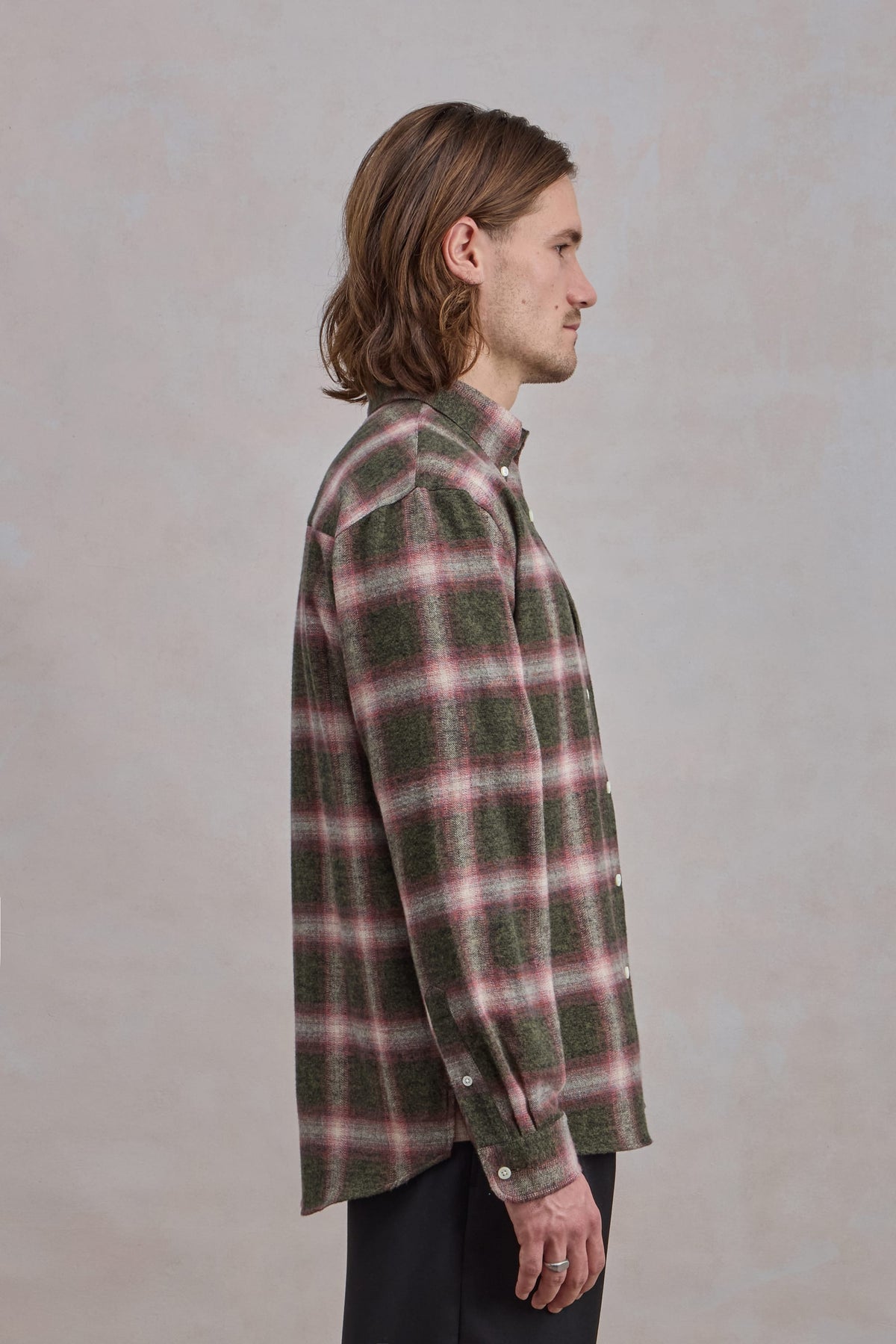 Dad's shirt - Checked Cotton flannel Green/Red