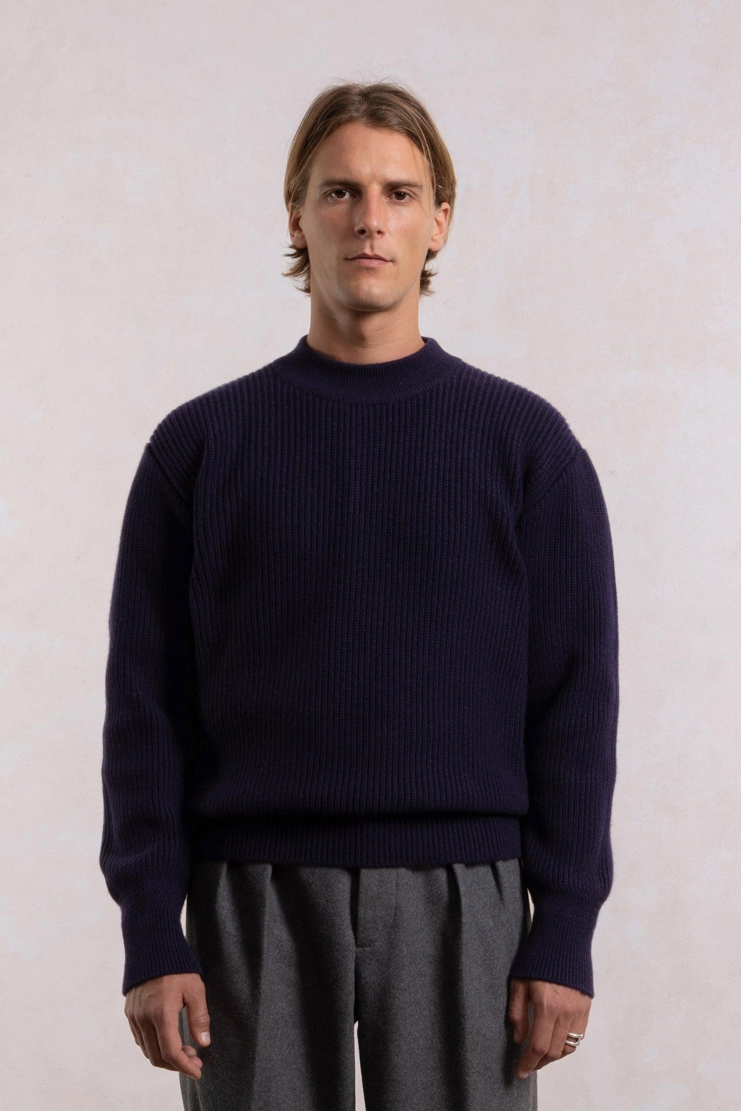 Lambswool Deck Sweater - Navy