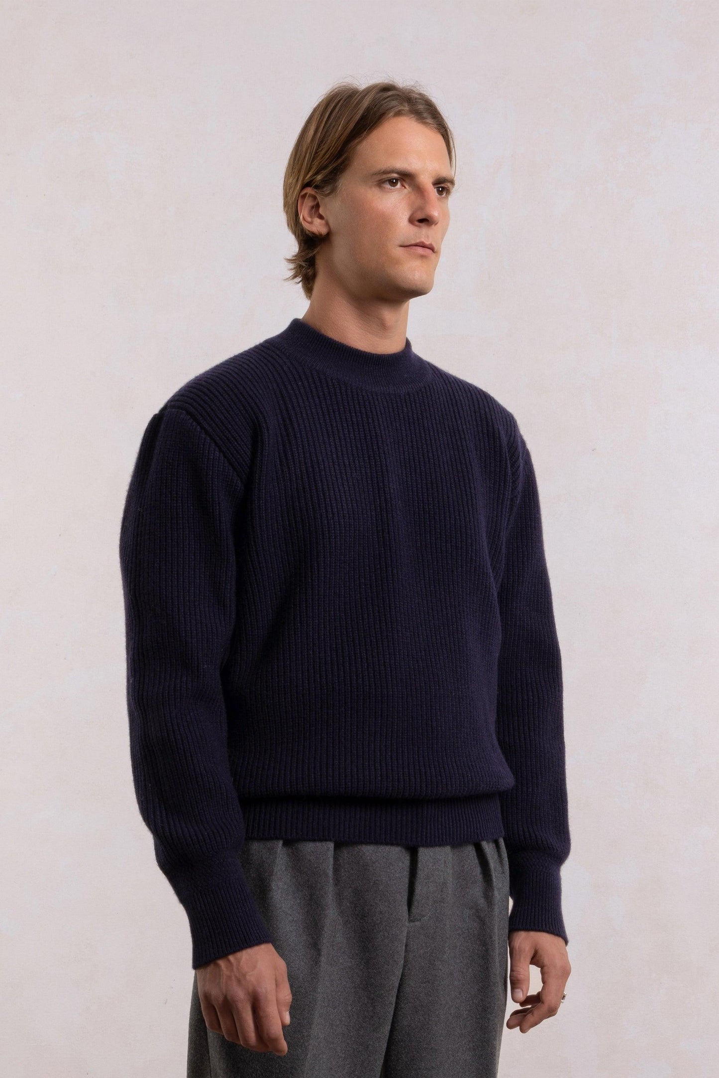 Lambswool Deck Sweater - Navy