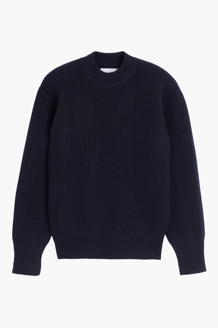 Deck Sweater en laine d'agneau - Marine