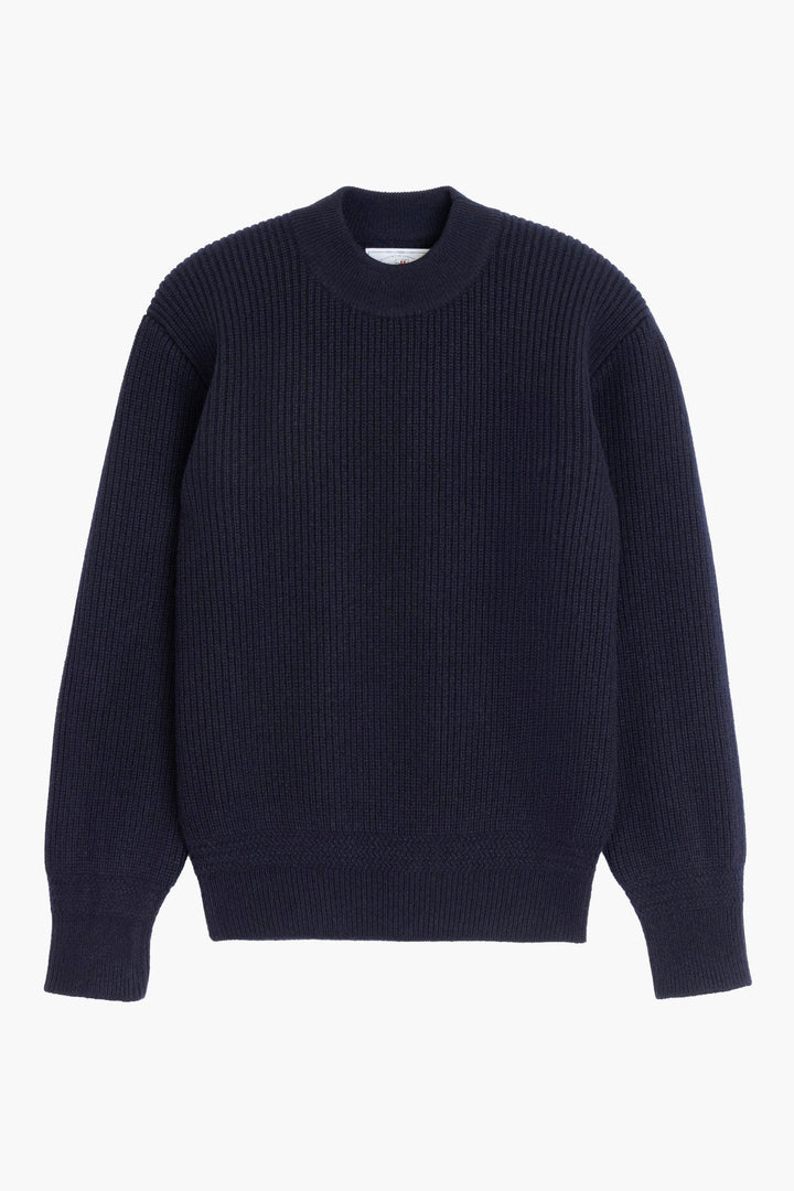 Deck Sweater - Laine d'agneau Bleu Marine