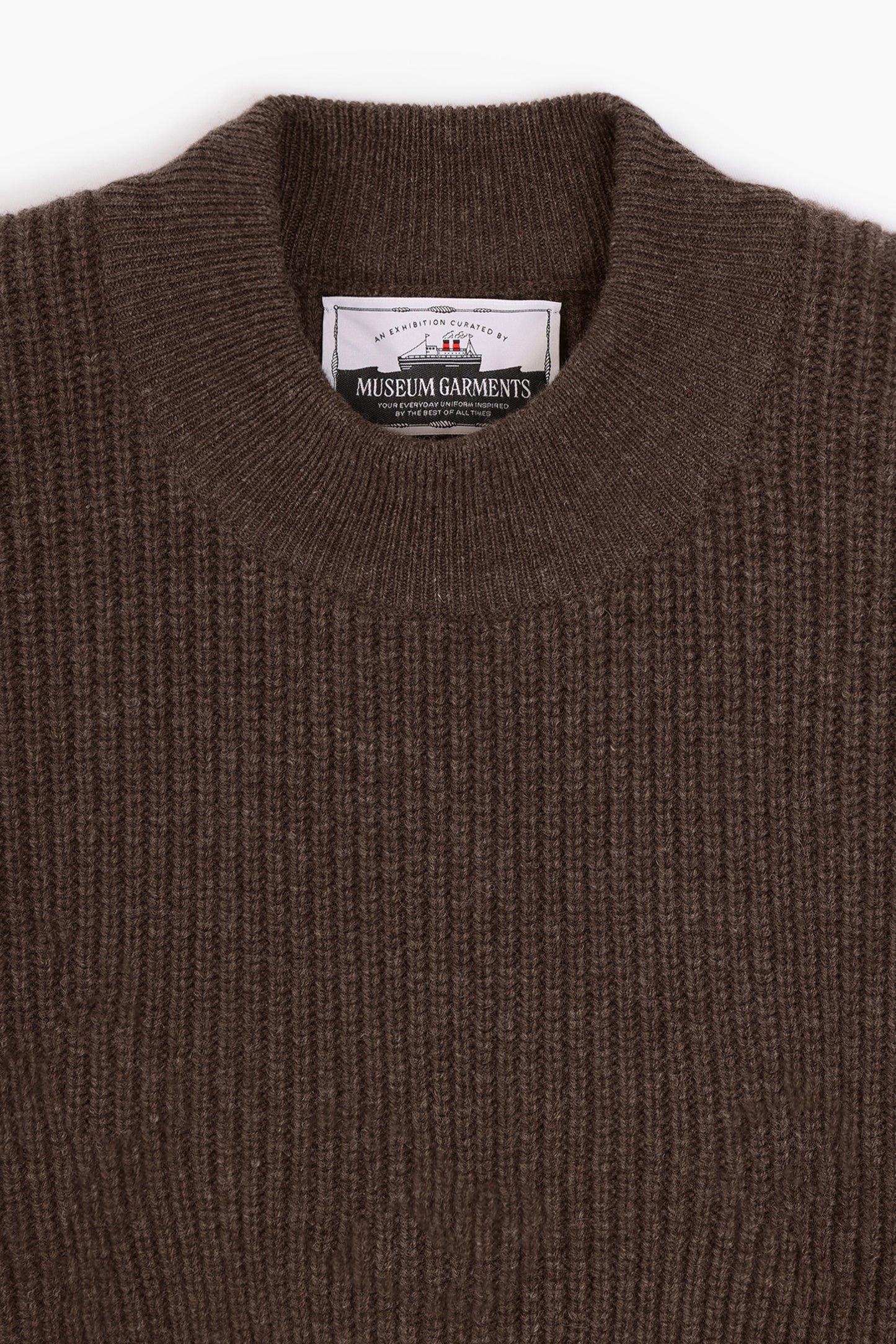 Deck Sweater en laine d'agneau - Marron