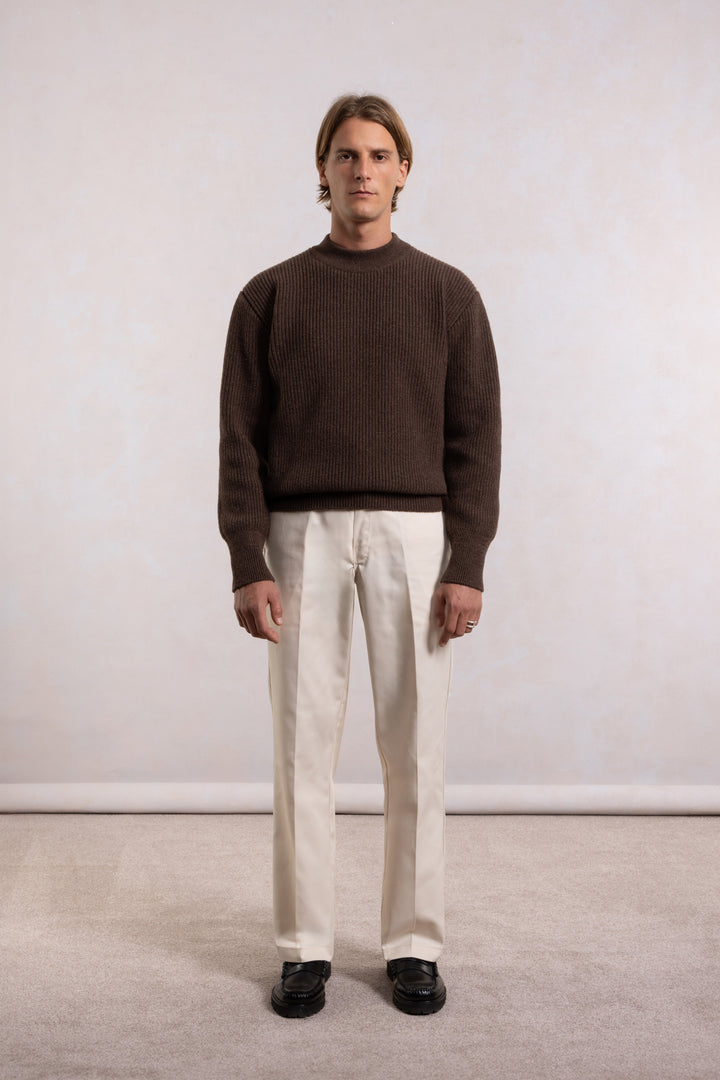 Lambswool Deck sweater - Brown