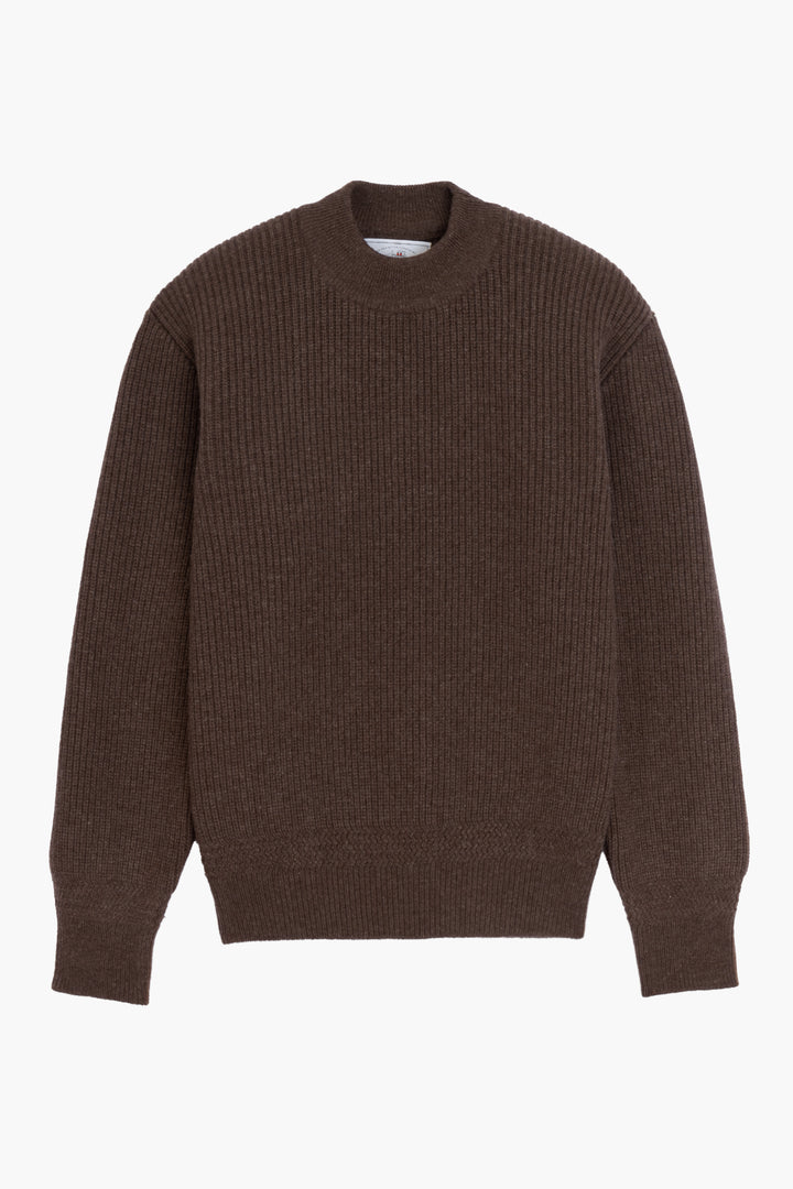 Deck Sweater en laine d'agneau - Marron