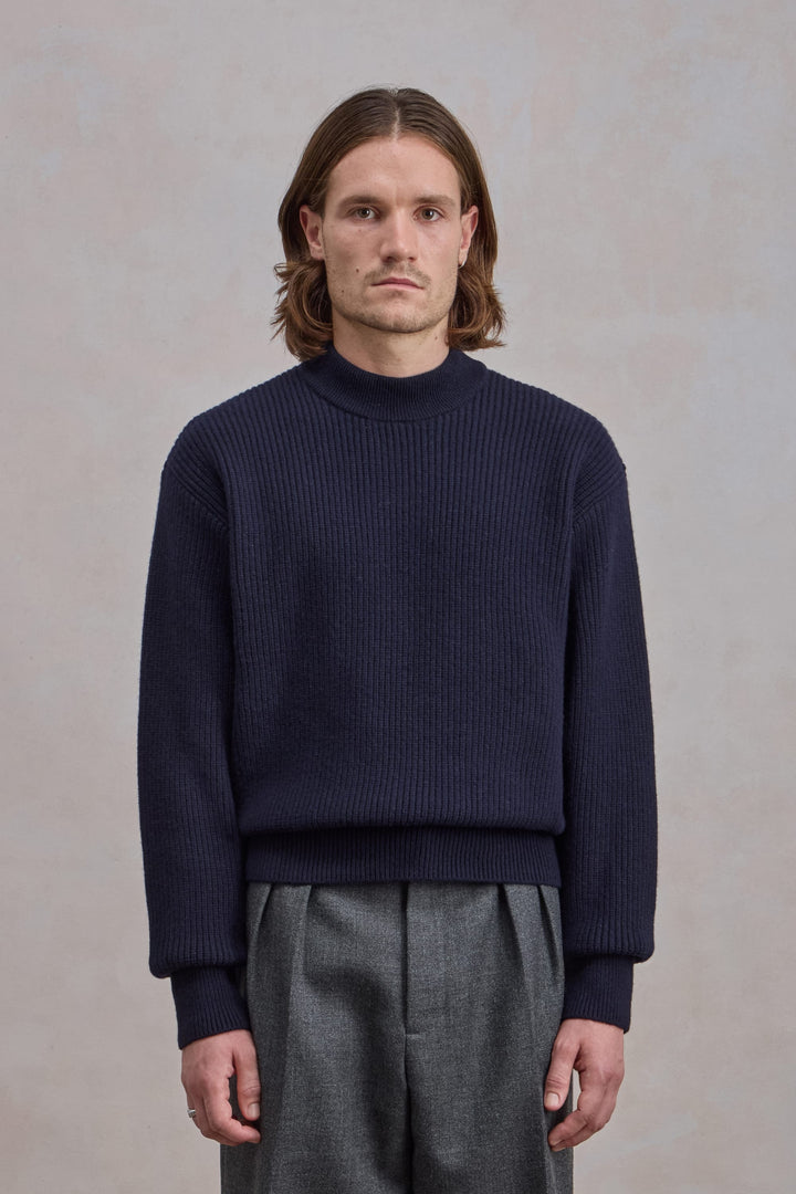 Deck Sweater - Laine d'agneau Bleu Marine