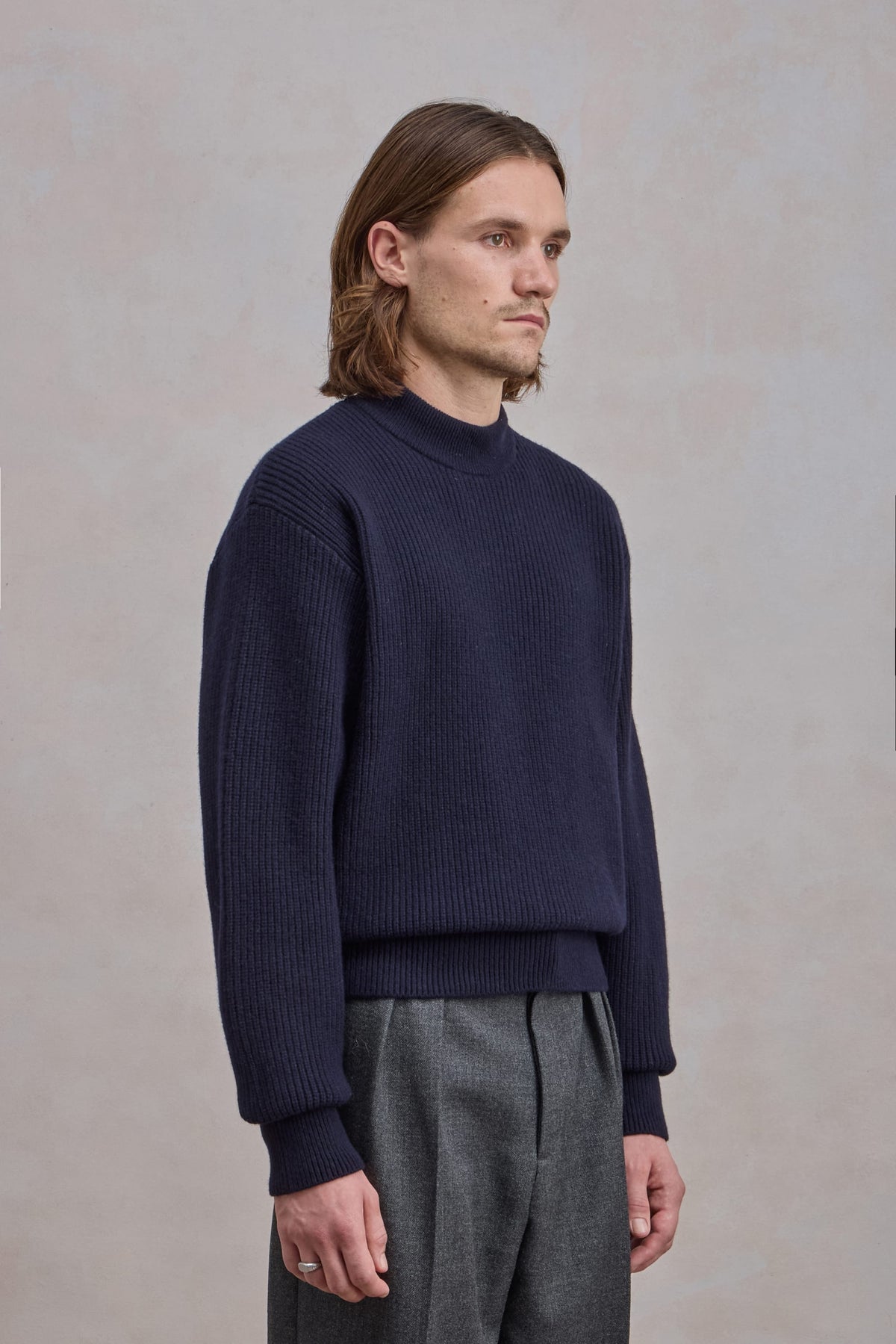 Lamswollen Deck sweater - Marineblauwe