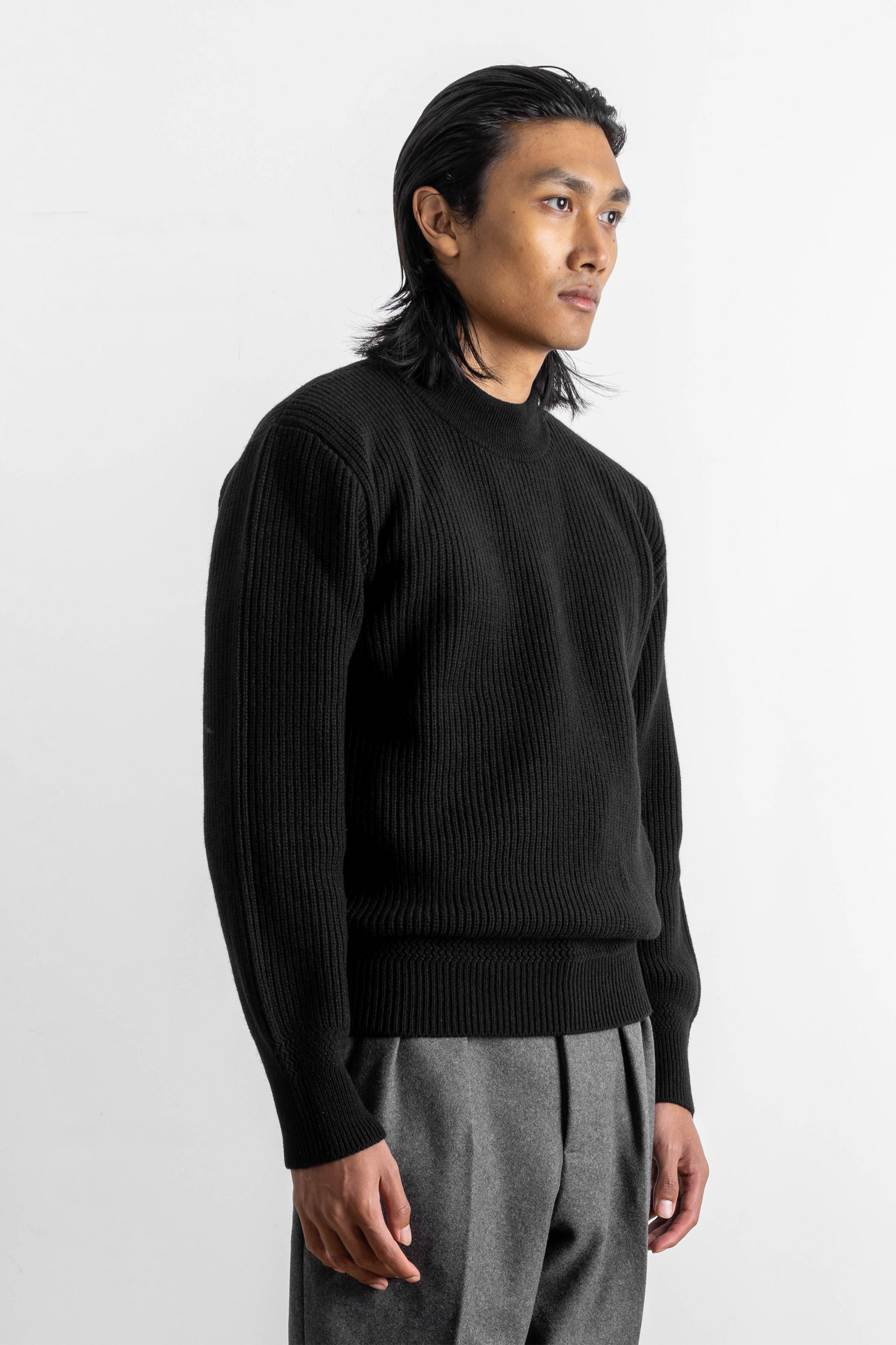 Lambswool Deck Sweater - Black