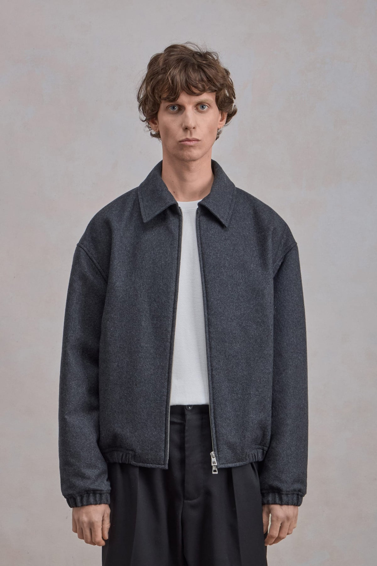 Exhibition Jacket - Flanelle de laine Gris Chiné