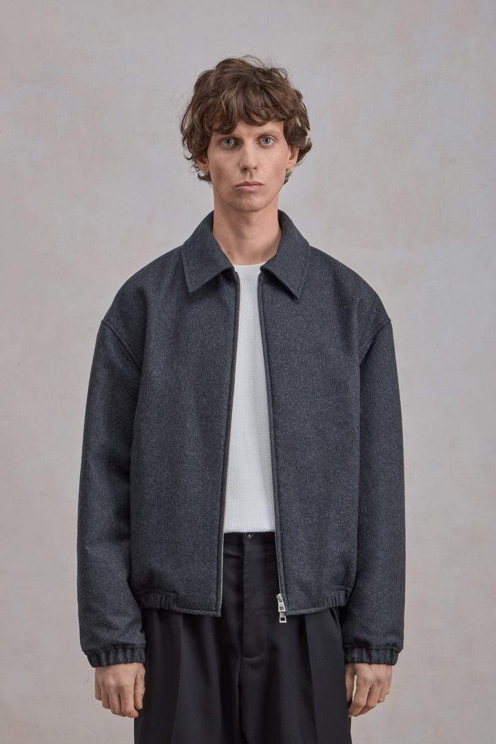 Exhibition Jacket - Flanelle de laine Gris Chiné