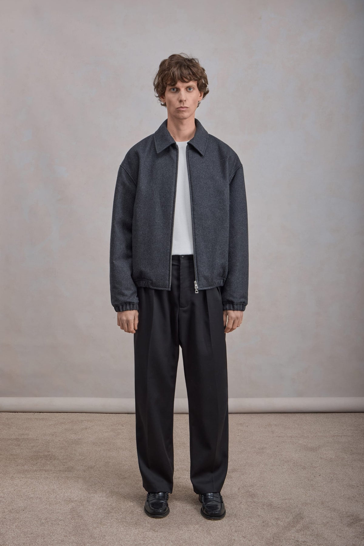 Exhibition Jacket - Flanelle de laine Gris Chiné