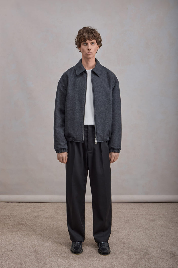 Exhibition Jacket - Flanelle de laine Gris Chiné