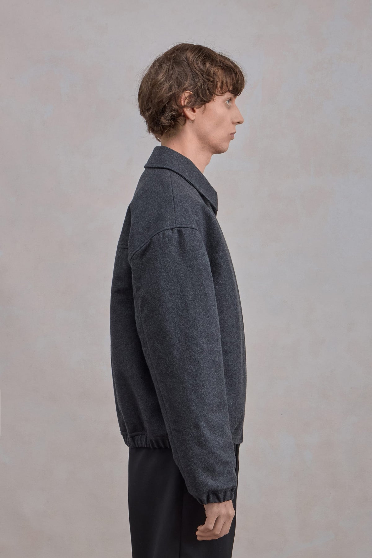 Exhibition Jacket - Flanelle de laine Gris Chiné