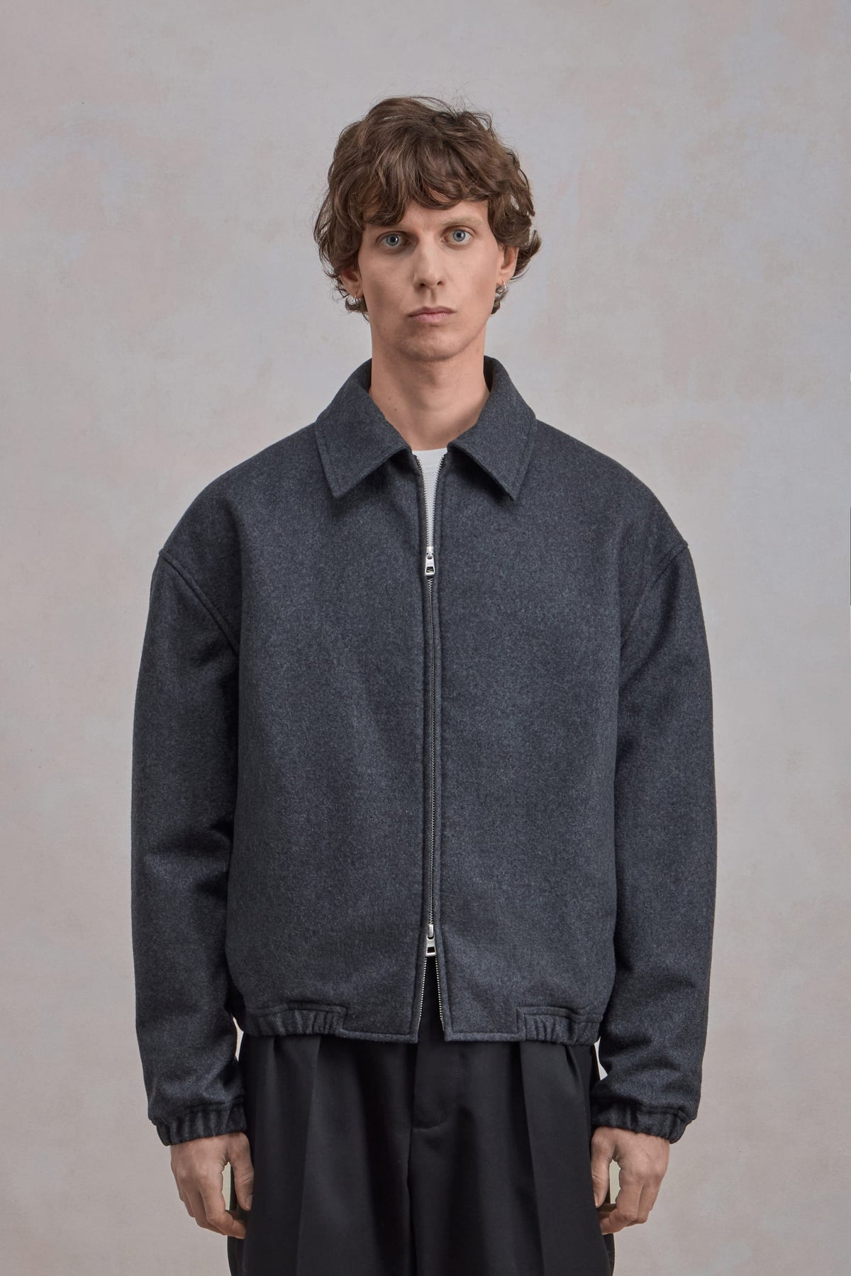 Exhibition Jacket - Flanelle de laine Gris Chiné