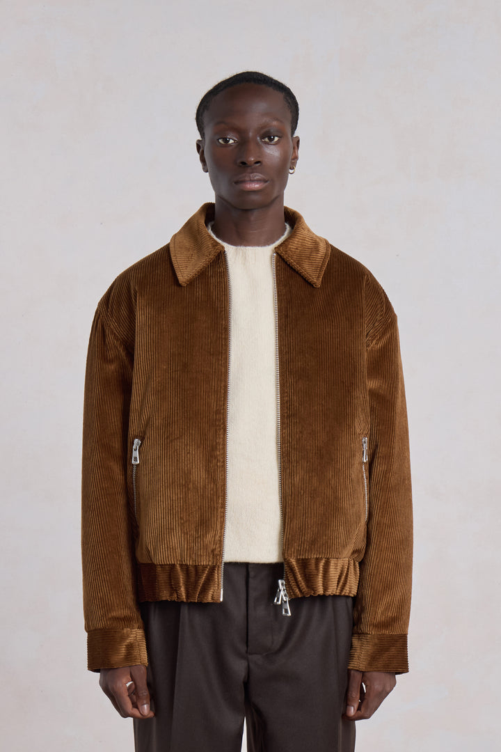 Exhibition Padded Jacket - Velours côtelé Marron