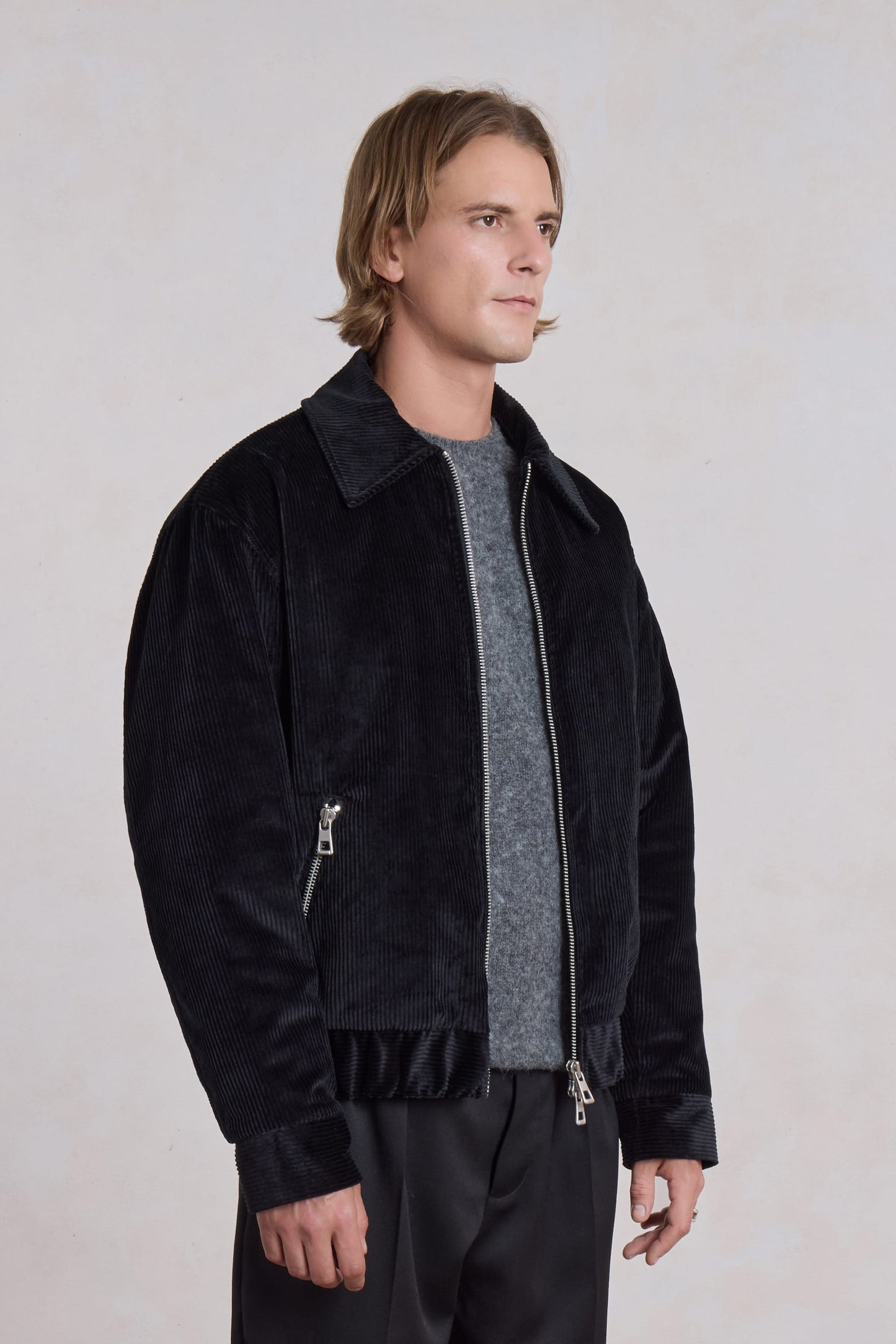 Exhibition Padded Jacket - Velours côtelé Noir