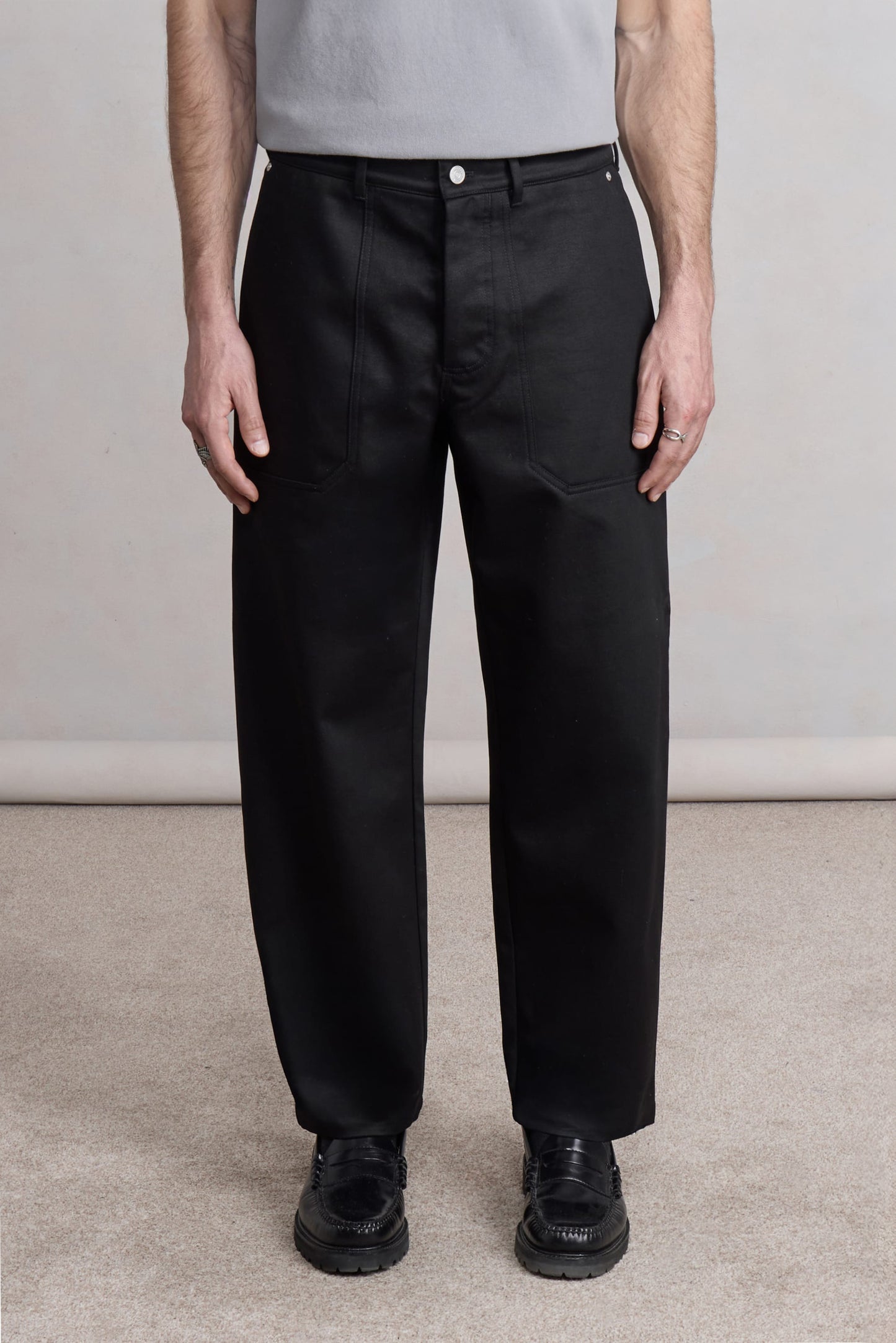Fatigue Pants - Satin de coton Noir