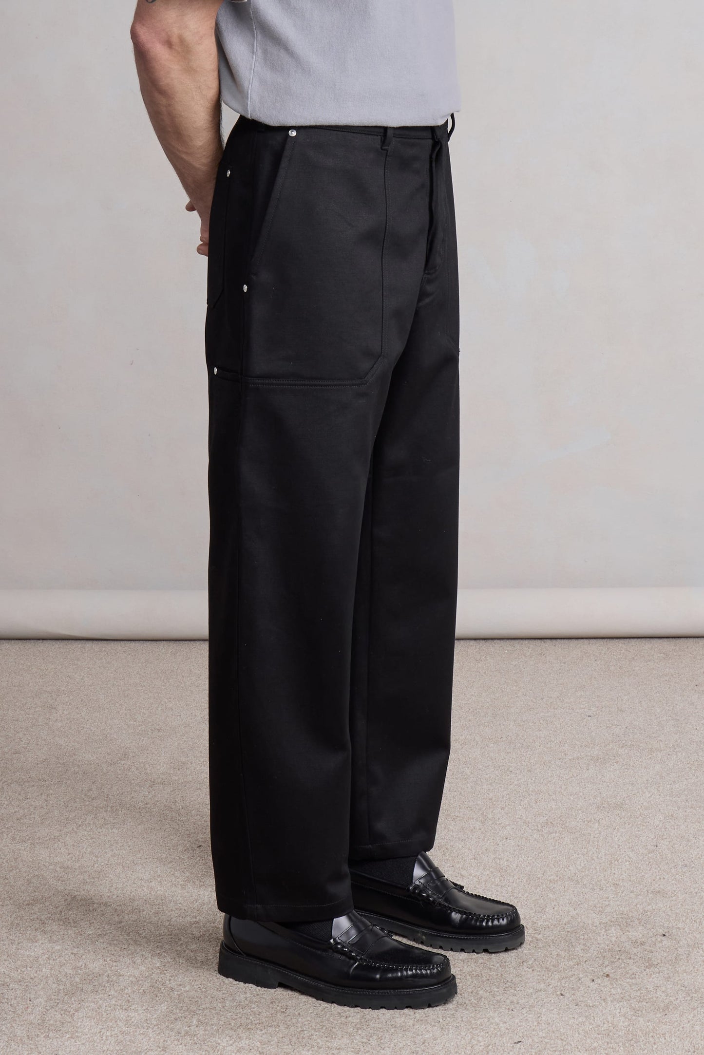 Fatigue Pants - Satin de coton Noir