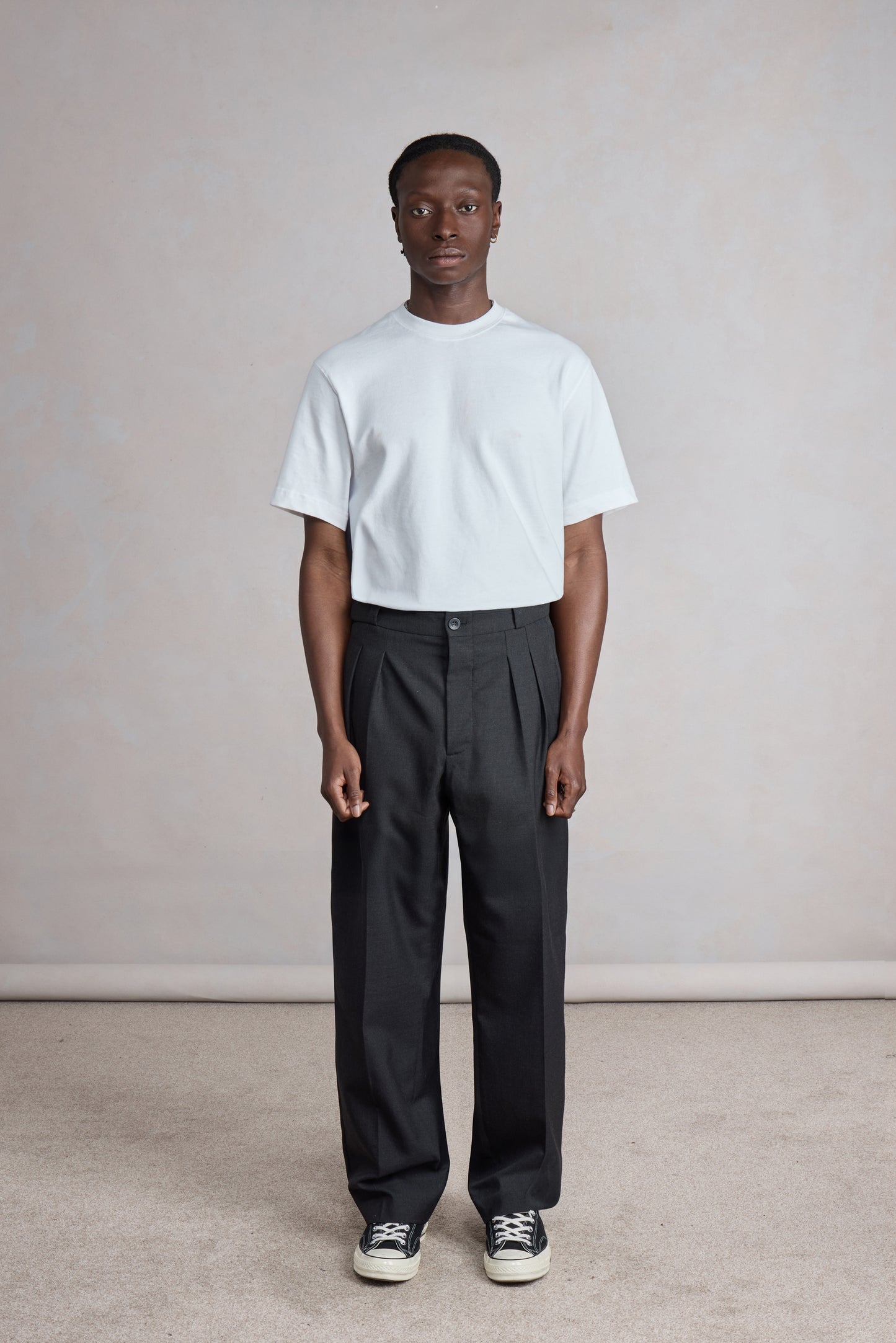 Pantalon French Military - Laine tropicale Gris Anthracite