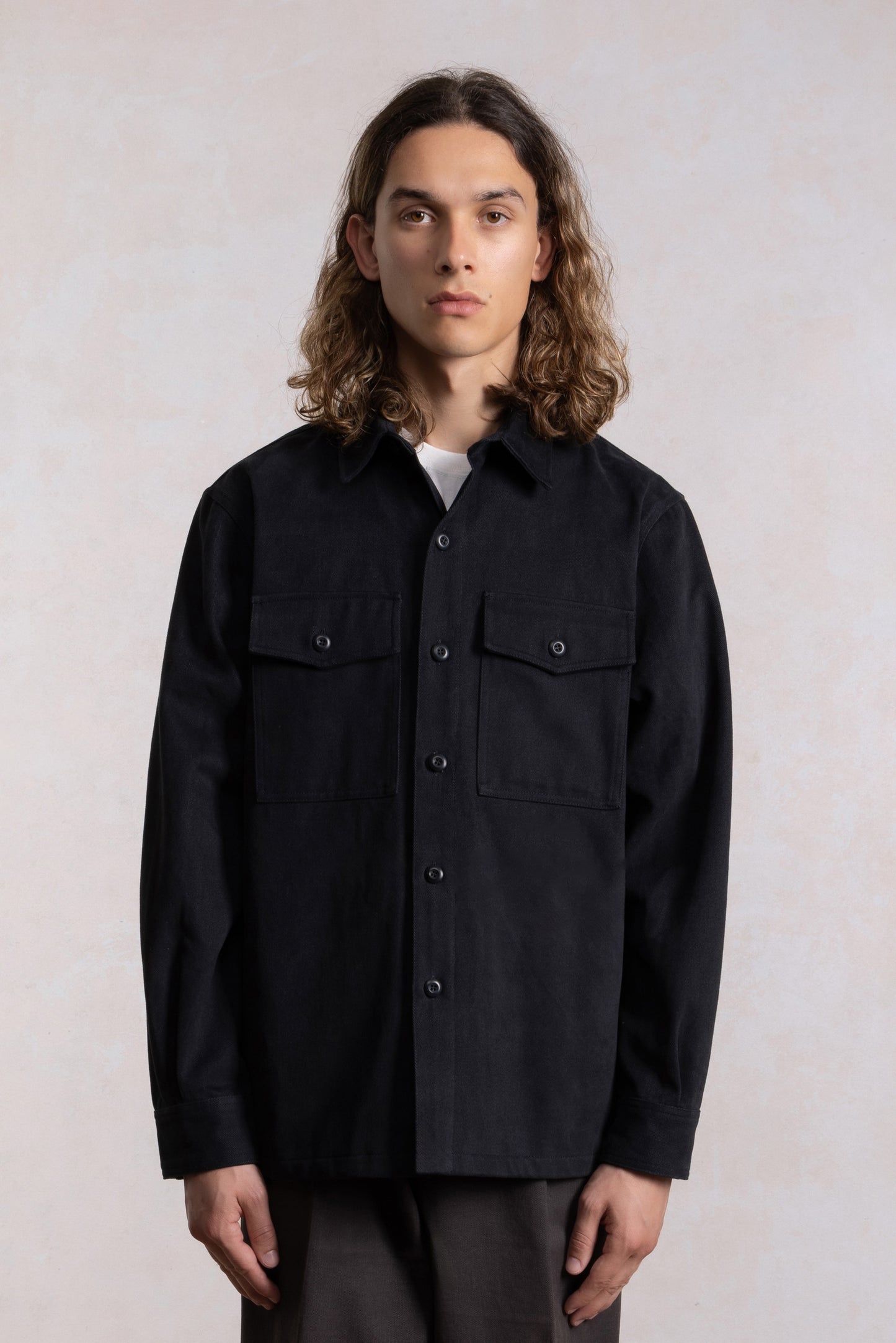 Military Field Jacket - Faded Black Cotton