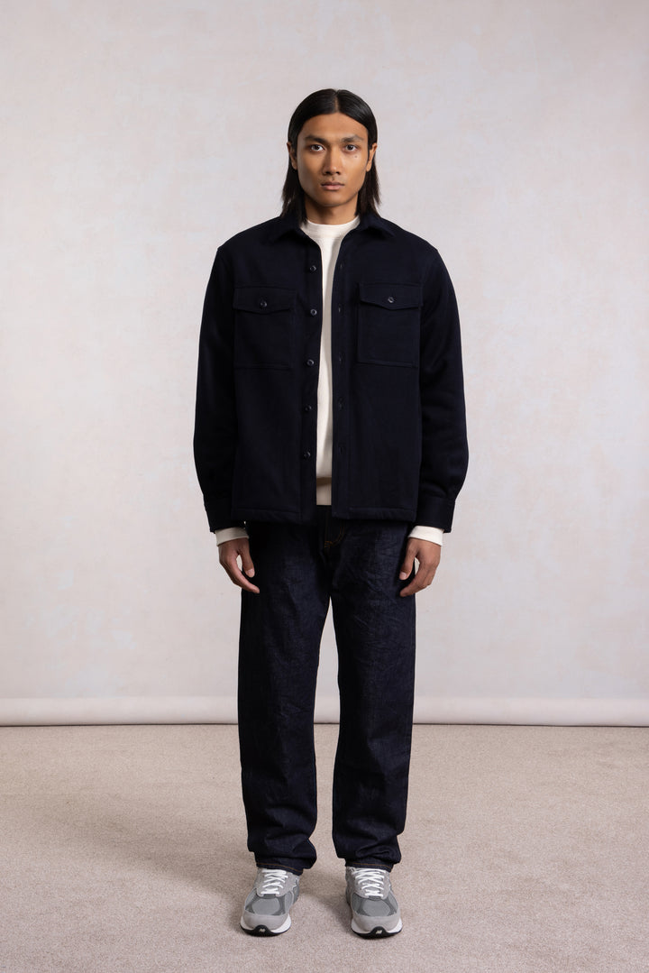 Military Field Jacket - Navy Blue Wool