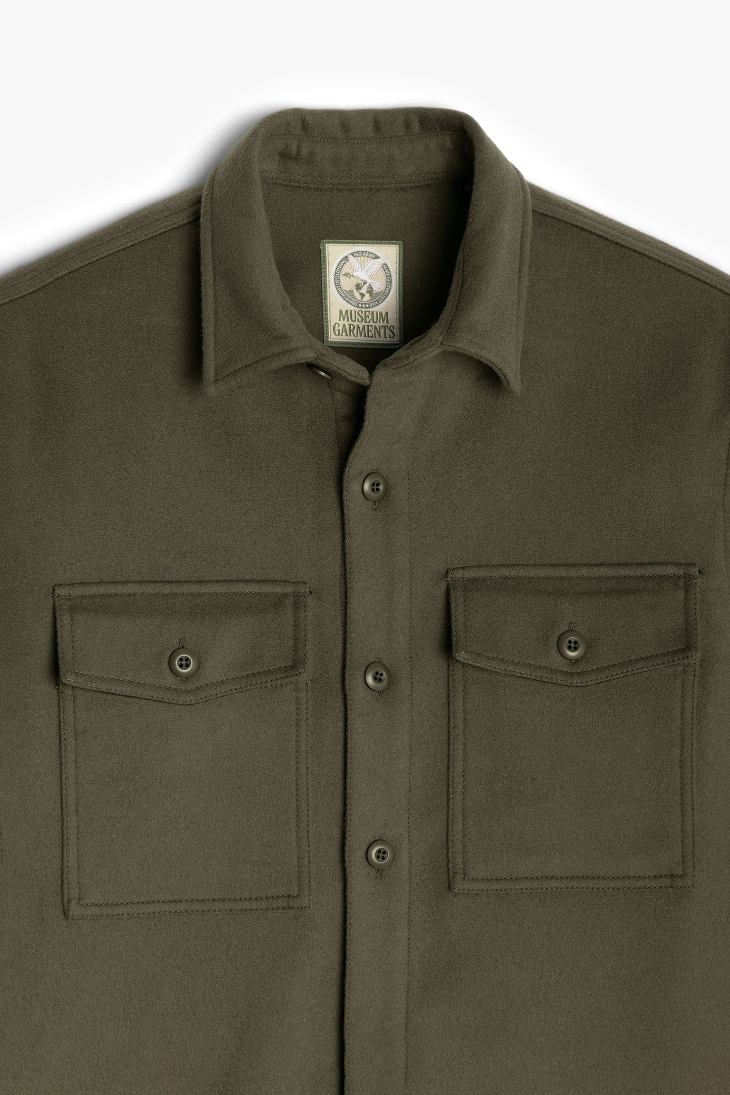 Military Field Jacket - Dark Green Wool-Cashmere