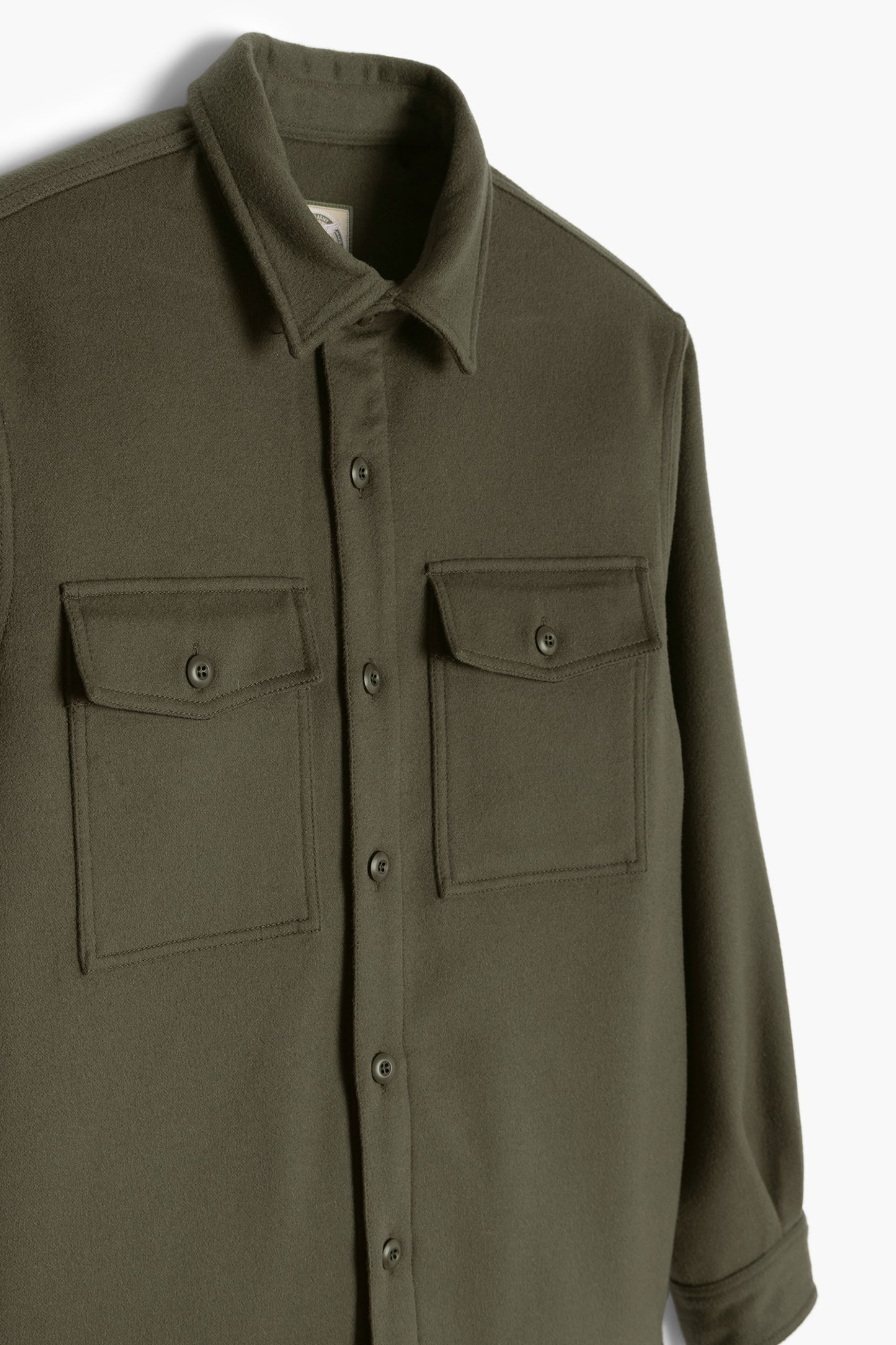 Military Field Jacket - Dark Green Wool-Cashmere