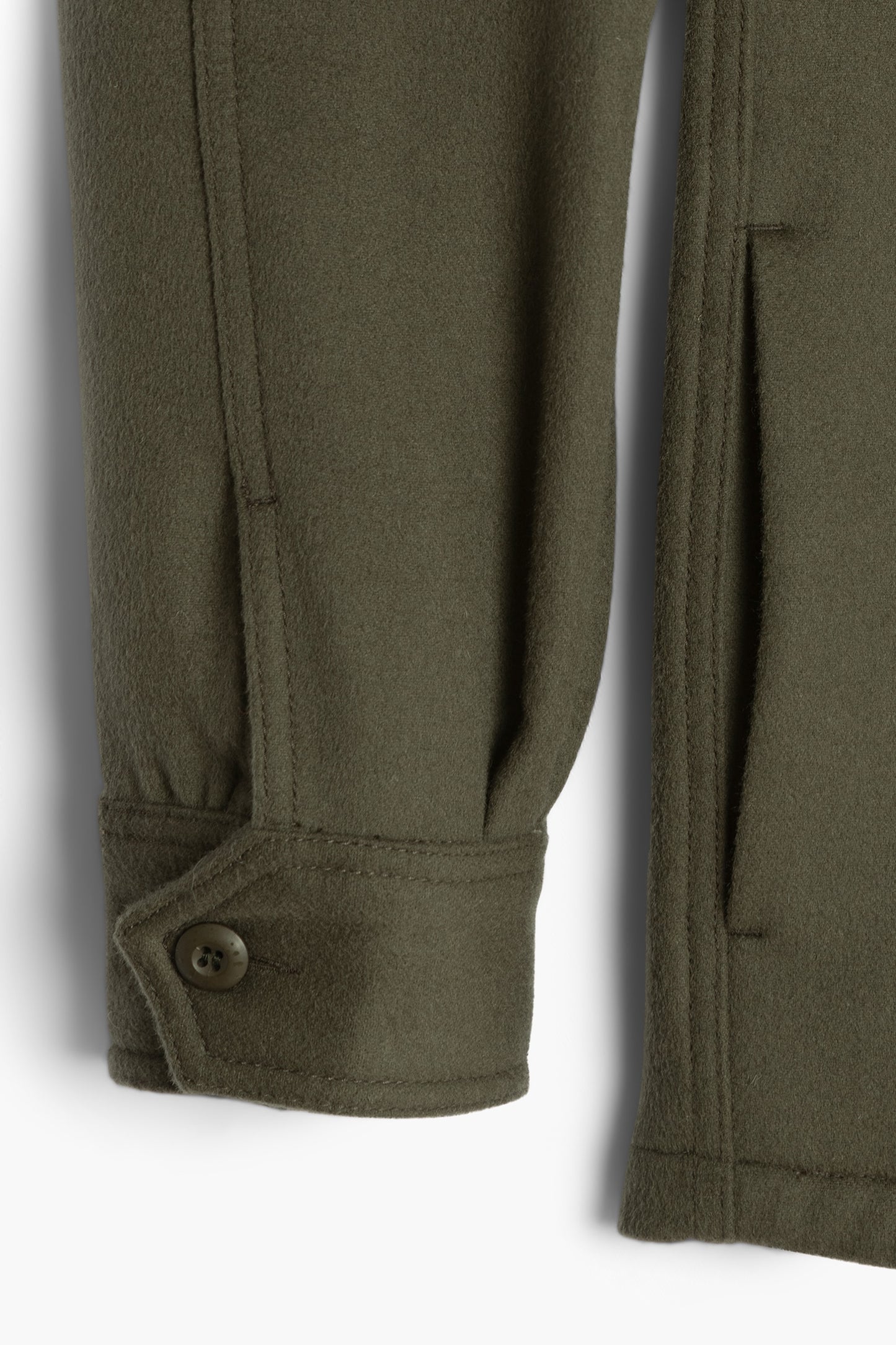 Military Field Jacket - Dark Green Wool-Cashmere