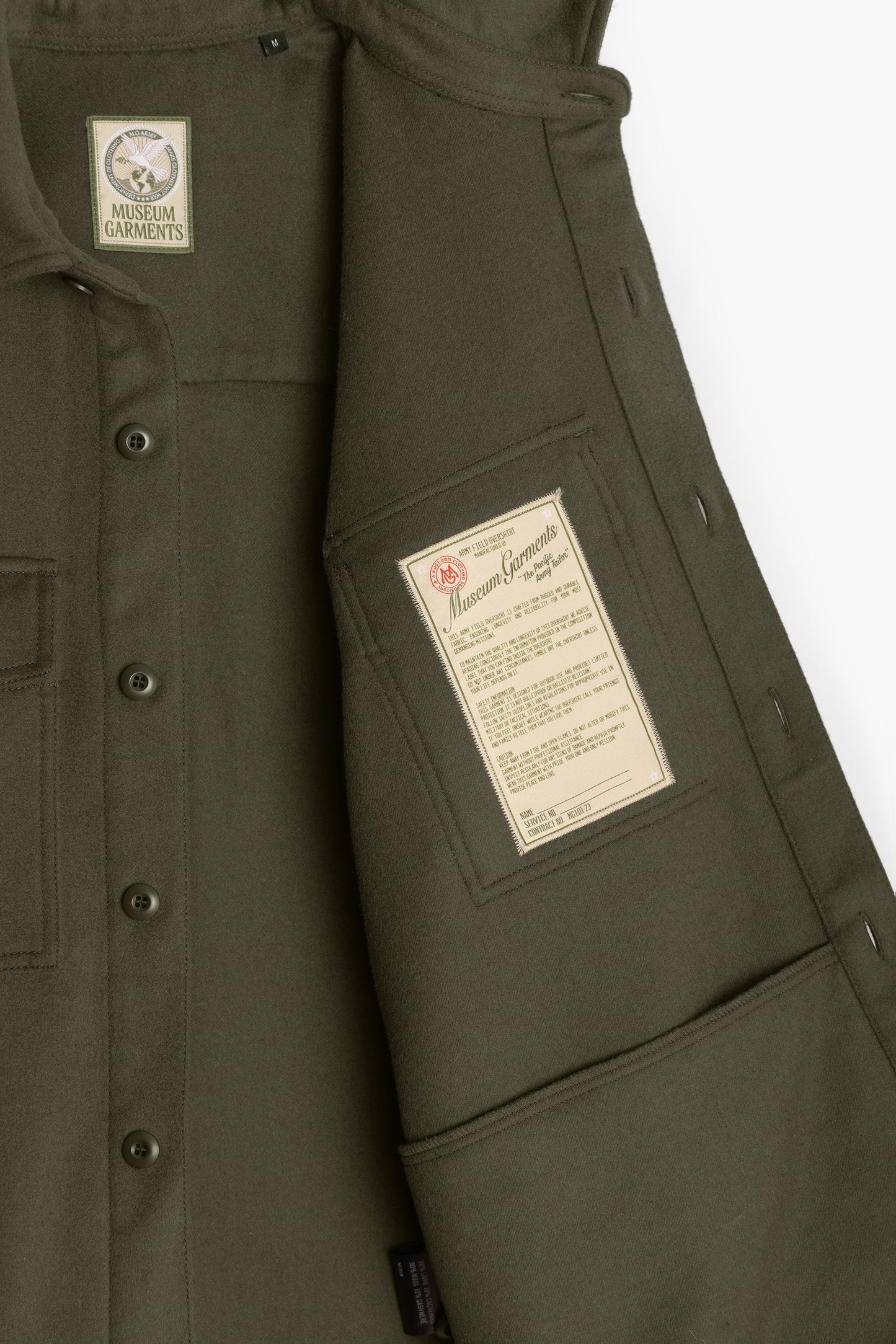 Military Field Jacket - Dark Green Wool-Cashmere