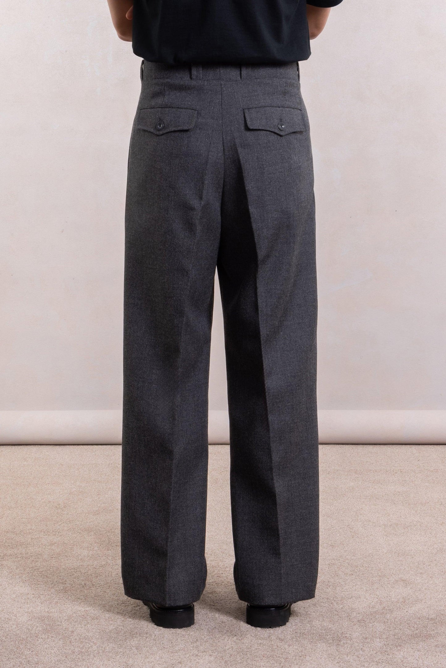 Pantalon French Military - Laine Gris Anthracite chiné