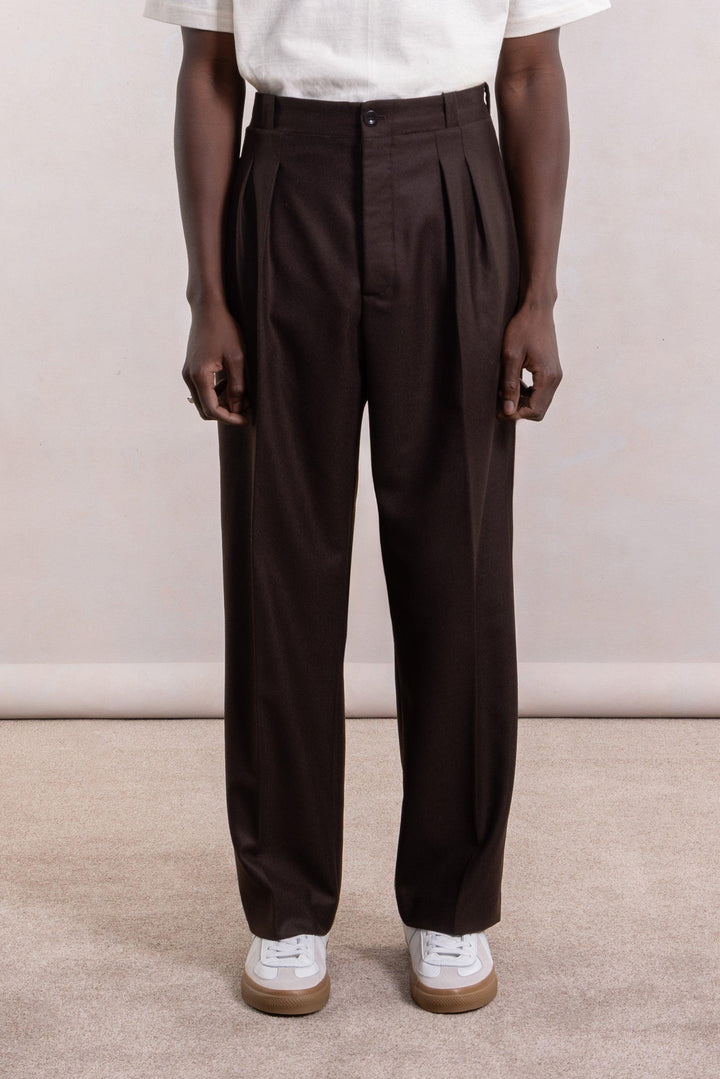 Pantalon French Military - Flanelle de Laine Marron