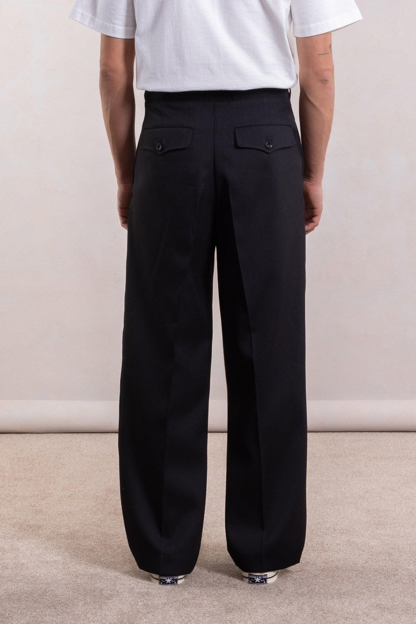 French Military Pant - Black Wool