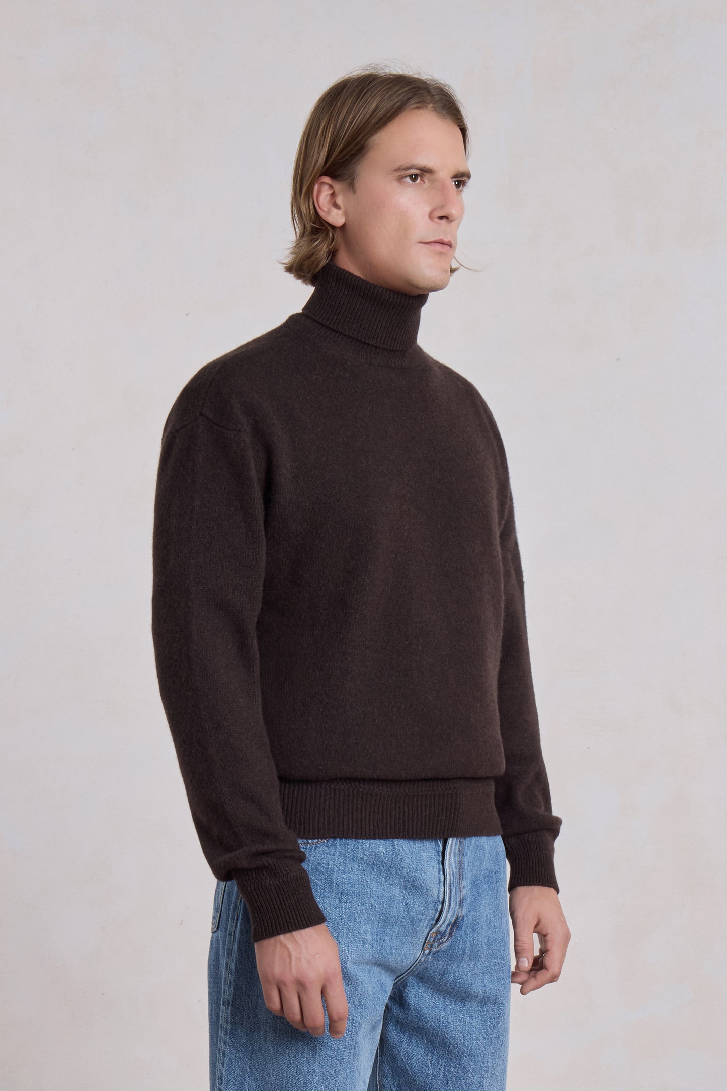 Relaxed Cashmere Turtleneck - Brown