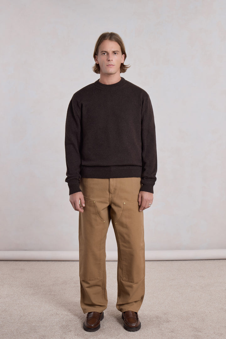 Relaxed Cashmere Crewneck - Brown