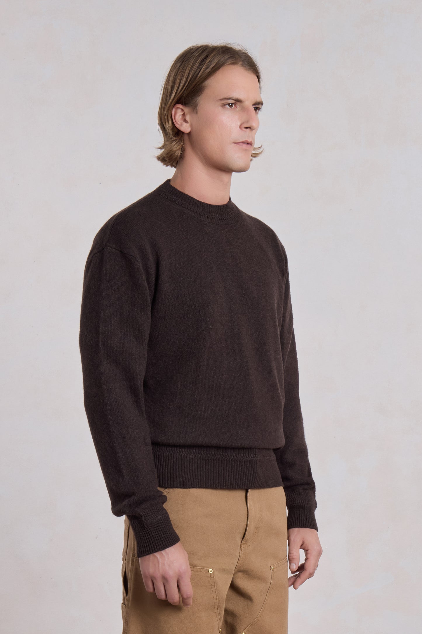 Relaxed Cashmere Crewneck - Brown