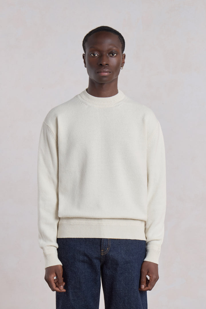 Relaxed Cashmere Crewneck – Ecru