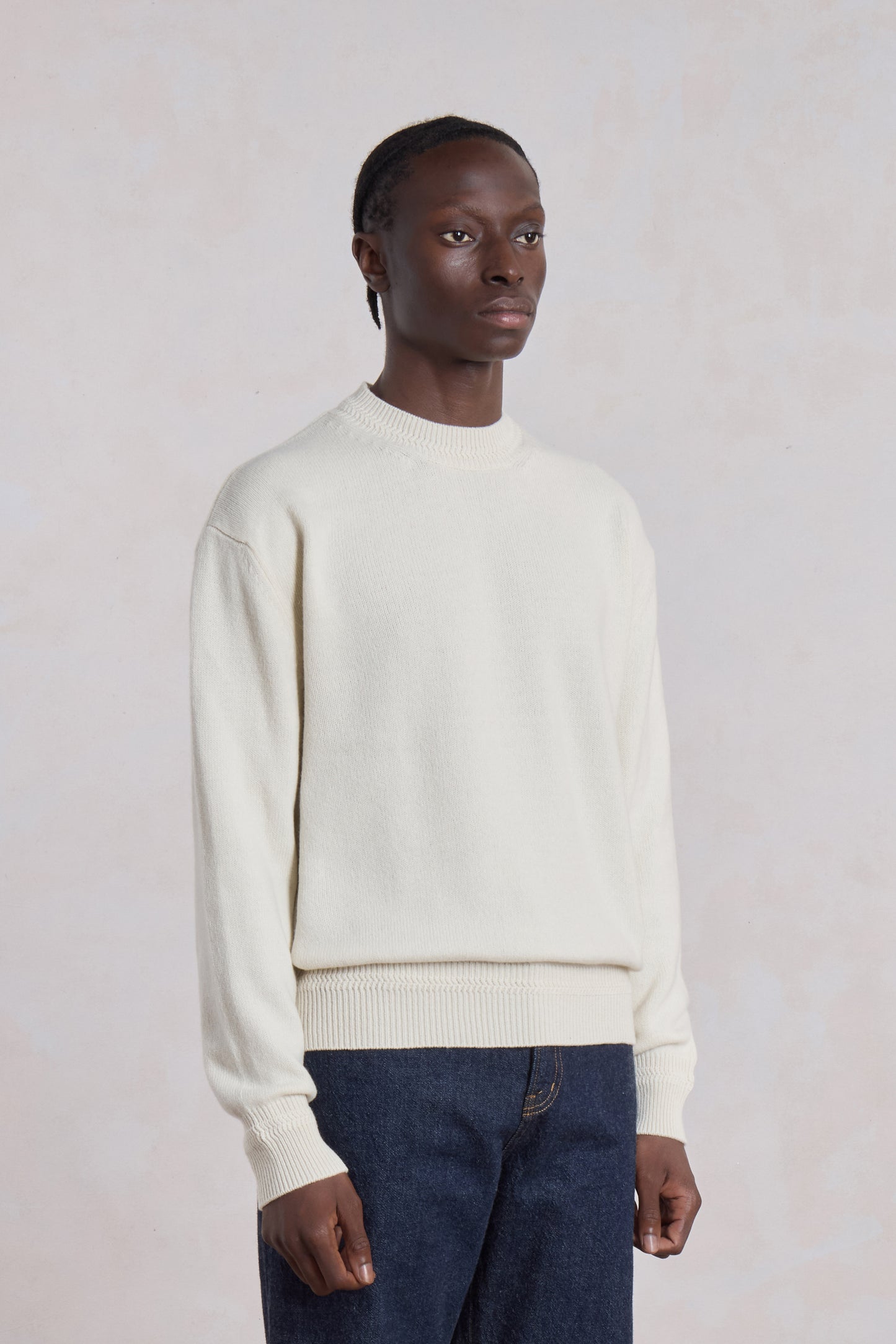 Relaxed Cashmere Crewneck – Ecru