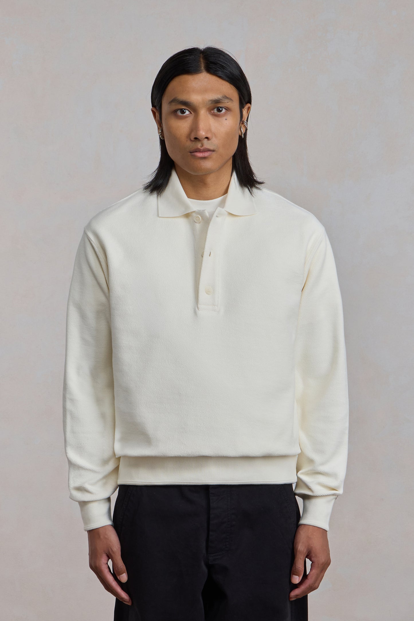 Reversed Polo Sweatshirt - Natural