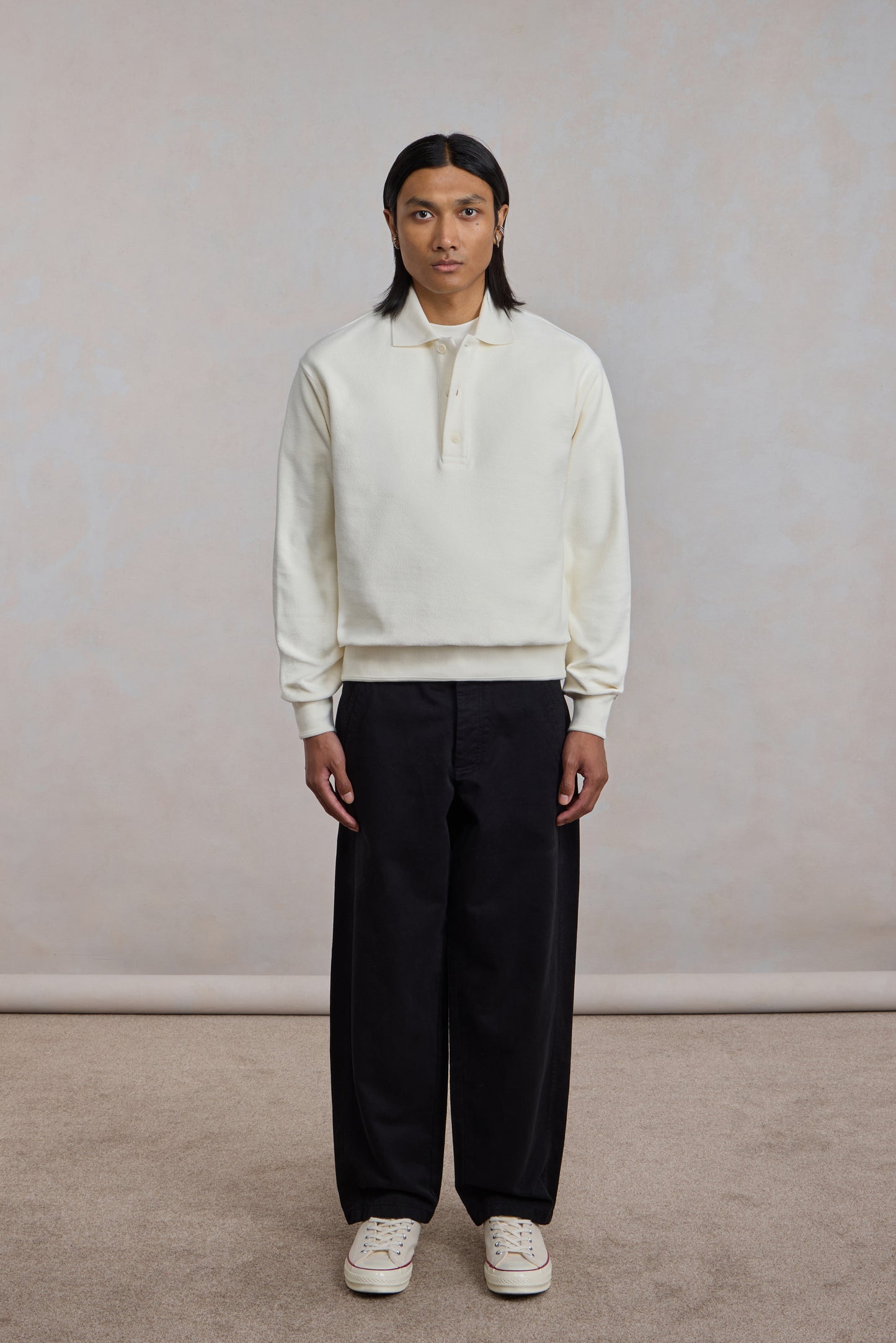 Reversed Polo Sweatshirt - Natural